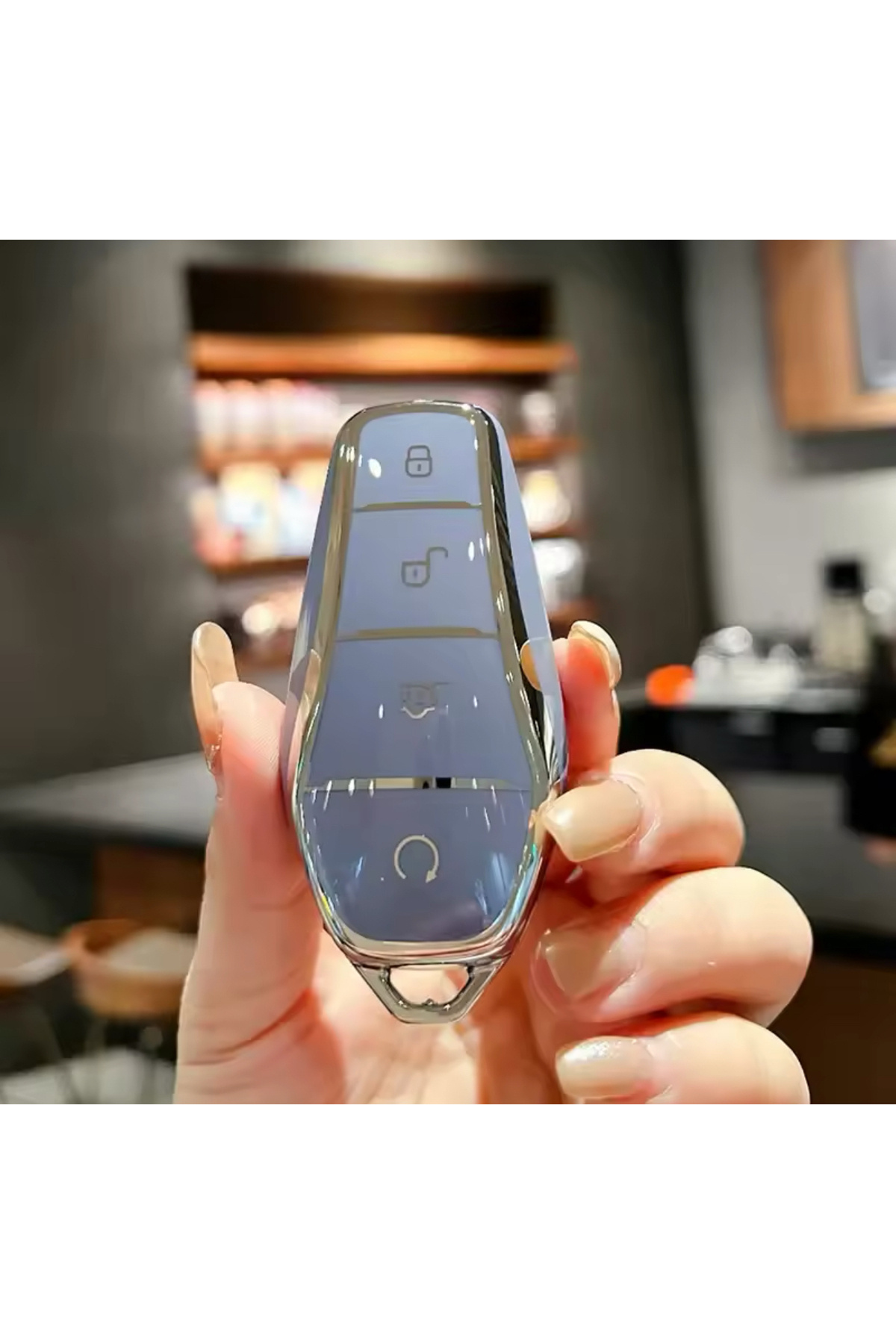 emii auto spare parts Byd Atto 3 Seal U Anahtar Kılıfı Mavi/Gümüş