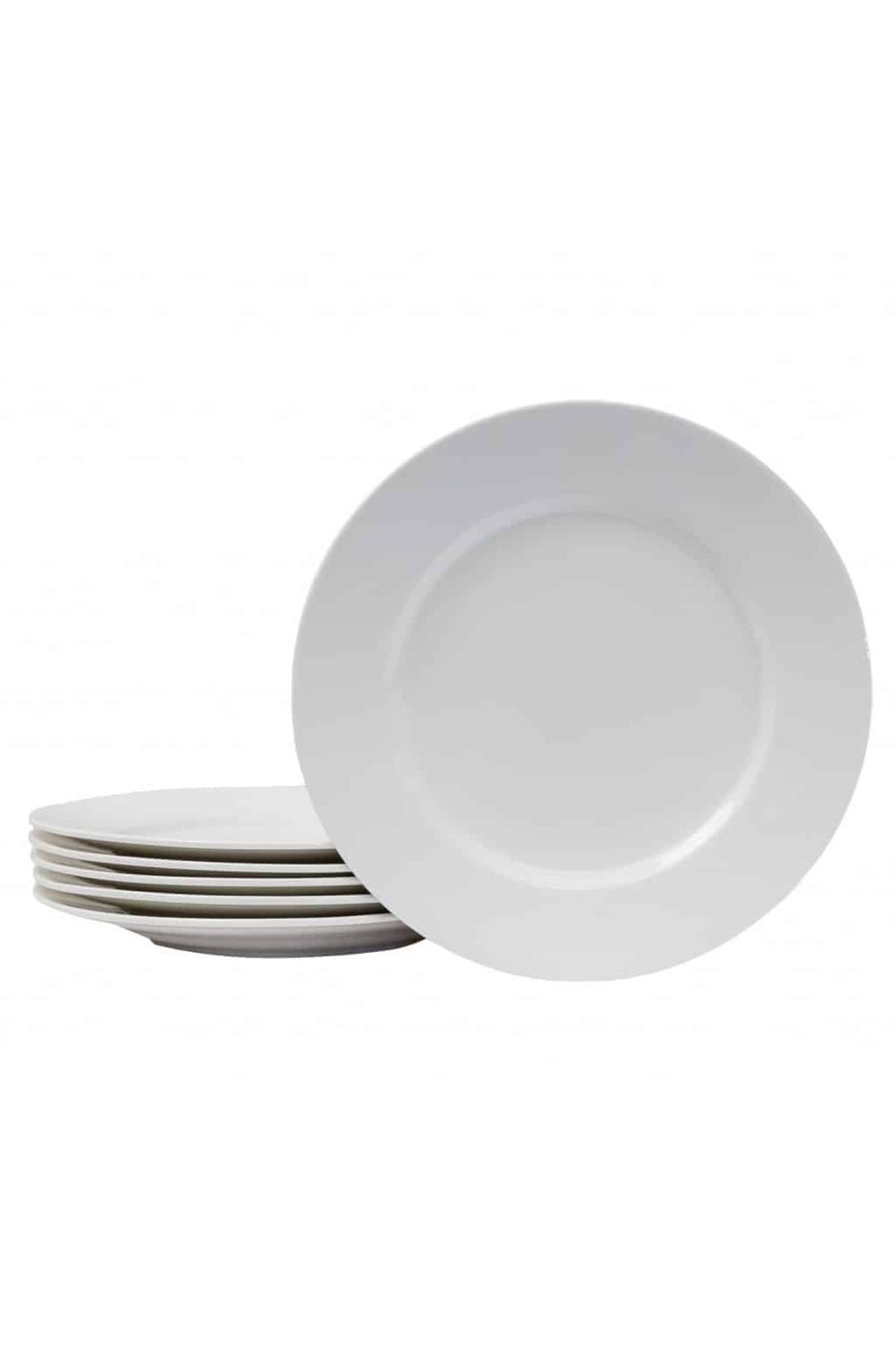 Cesiro Set 6 Farfurii Intinse Portelan Alb, 27 Cm - One Size