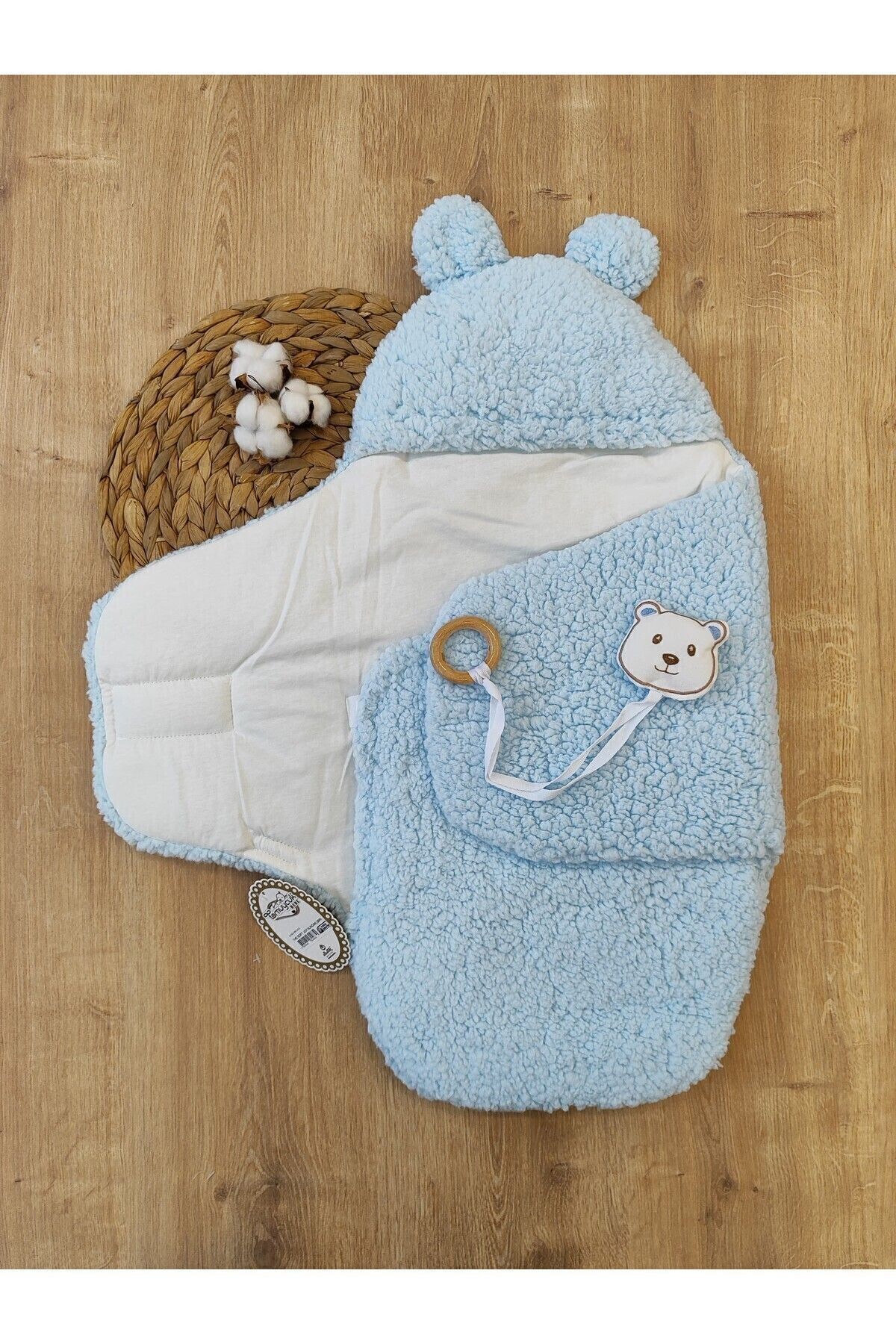 Tomuycuk Peluş Bebek Dış Kundağı Oyuncaklı Uyku Tulumu Hastane Çıkışı Hediyelik Sarma Battaniye fotoğrafı 4 (önizleme)