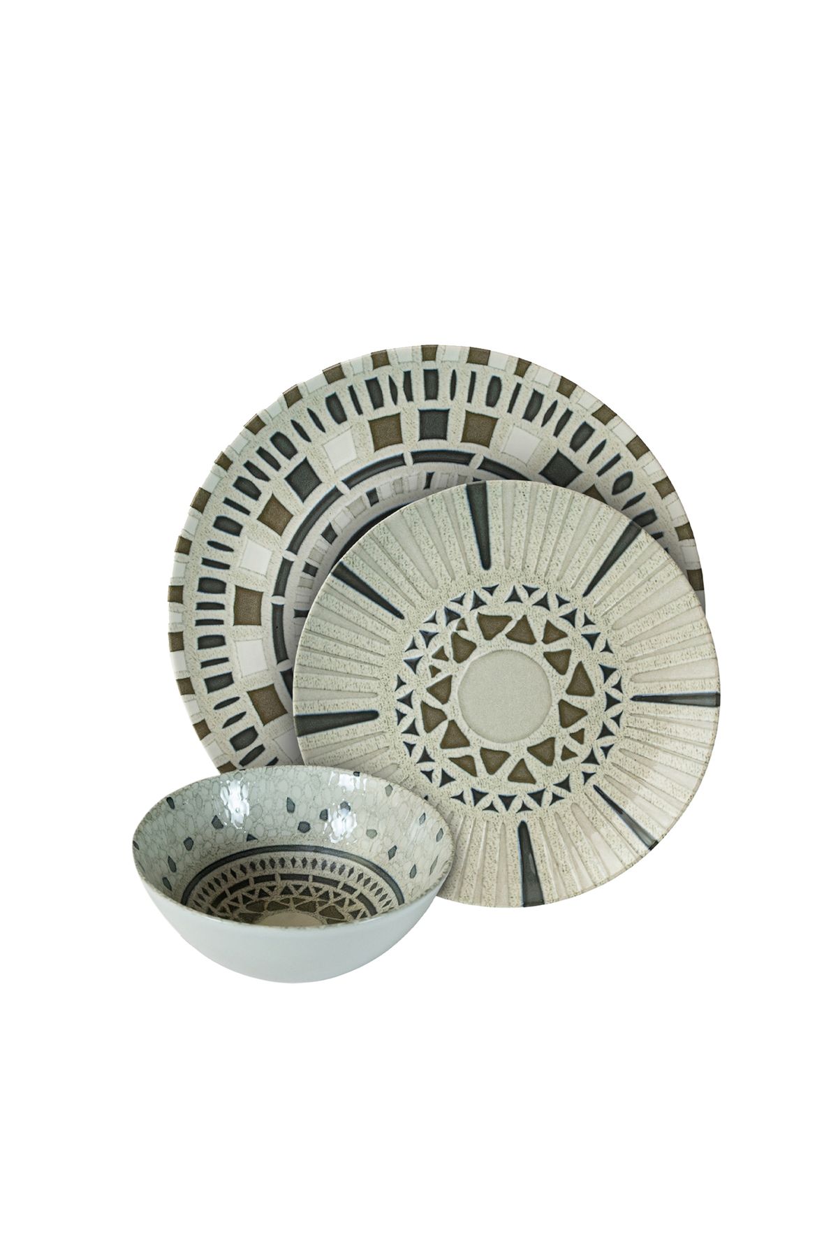 Cesiro Set Farfurii 18 Piese, 6 Persoane, Set Cu Bol-ensemble Sogno - Set Veselă Italiană Porțelan - One Size