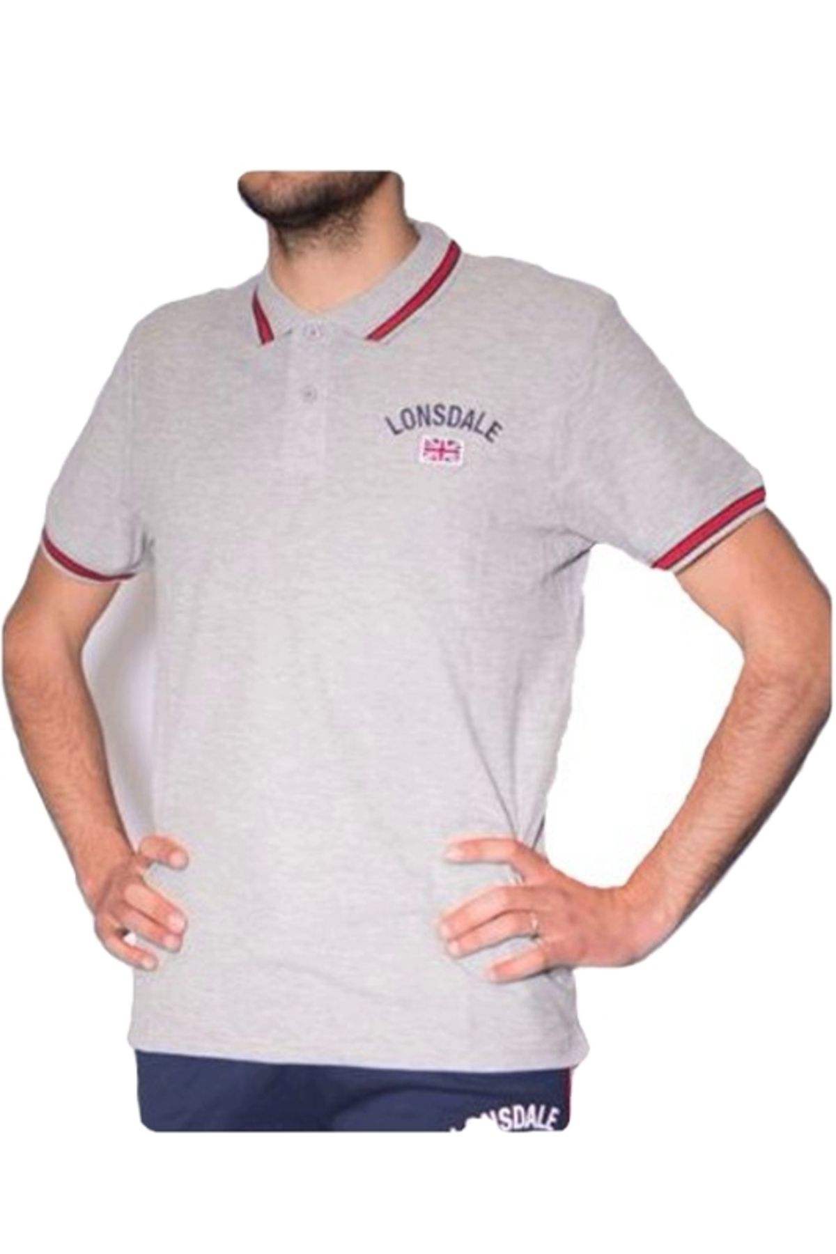 LONSDALE-Lonsdale men's polo shirt, Grey, Size XL 1