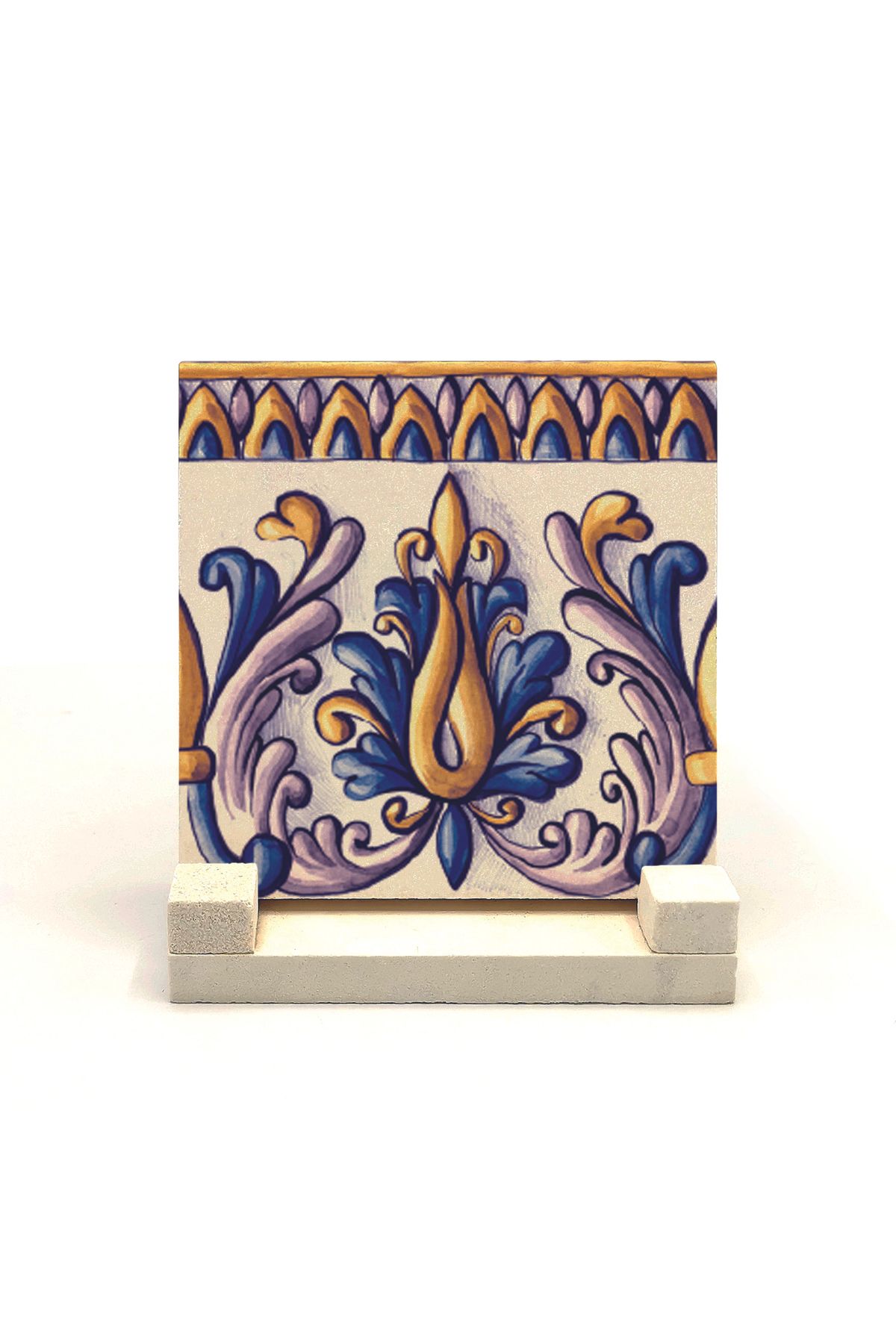 Souvenest İtalyan Deseni Baskılı Doğaltaş Masaüstlük 10x10 Kd-84