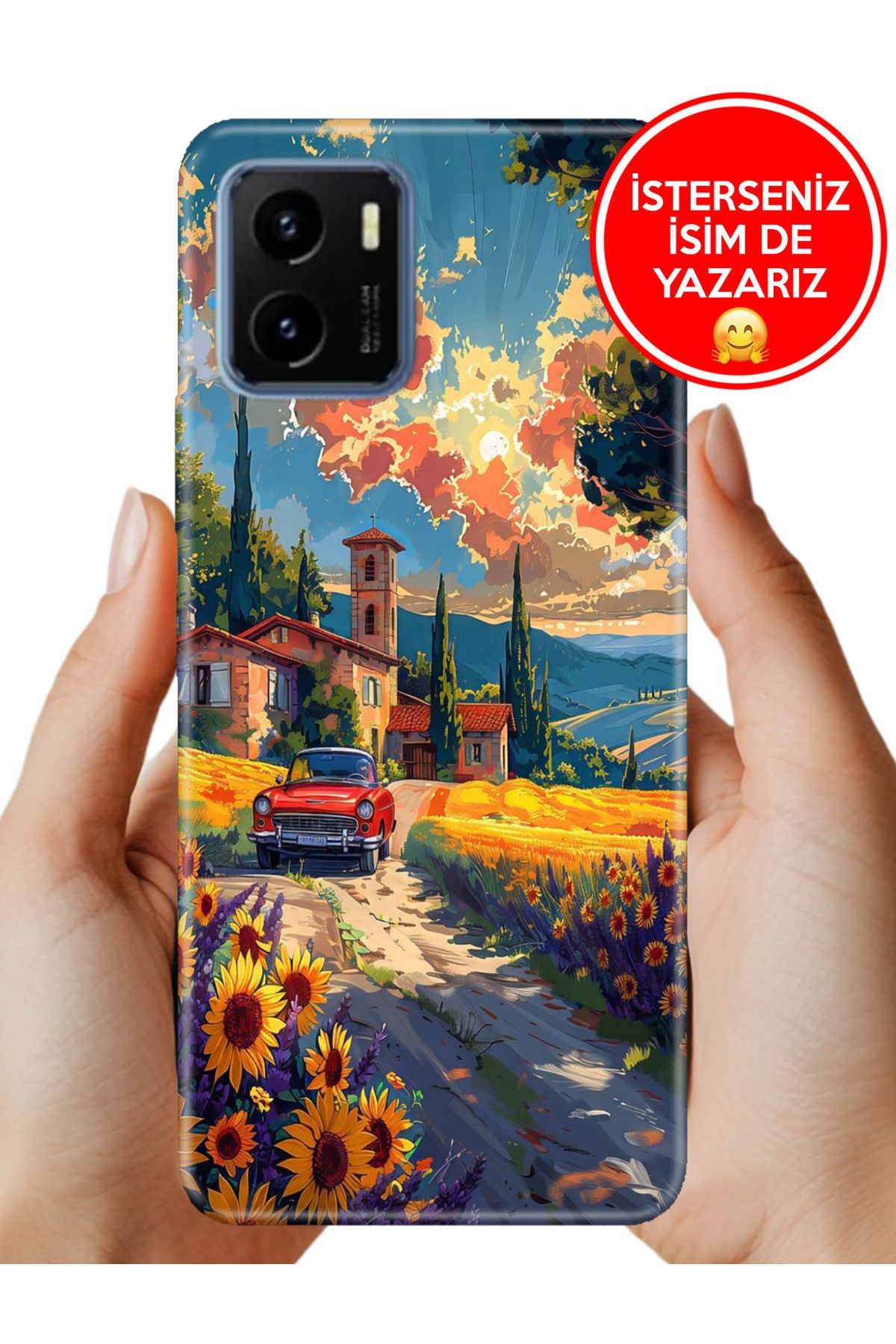 Cekuonline Vivo Y15S Kılıf Kamera Korumalı Full Desen Arka Silikon Köyüm