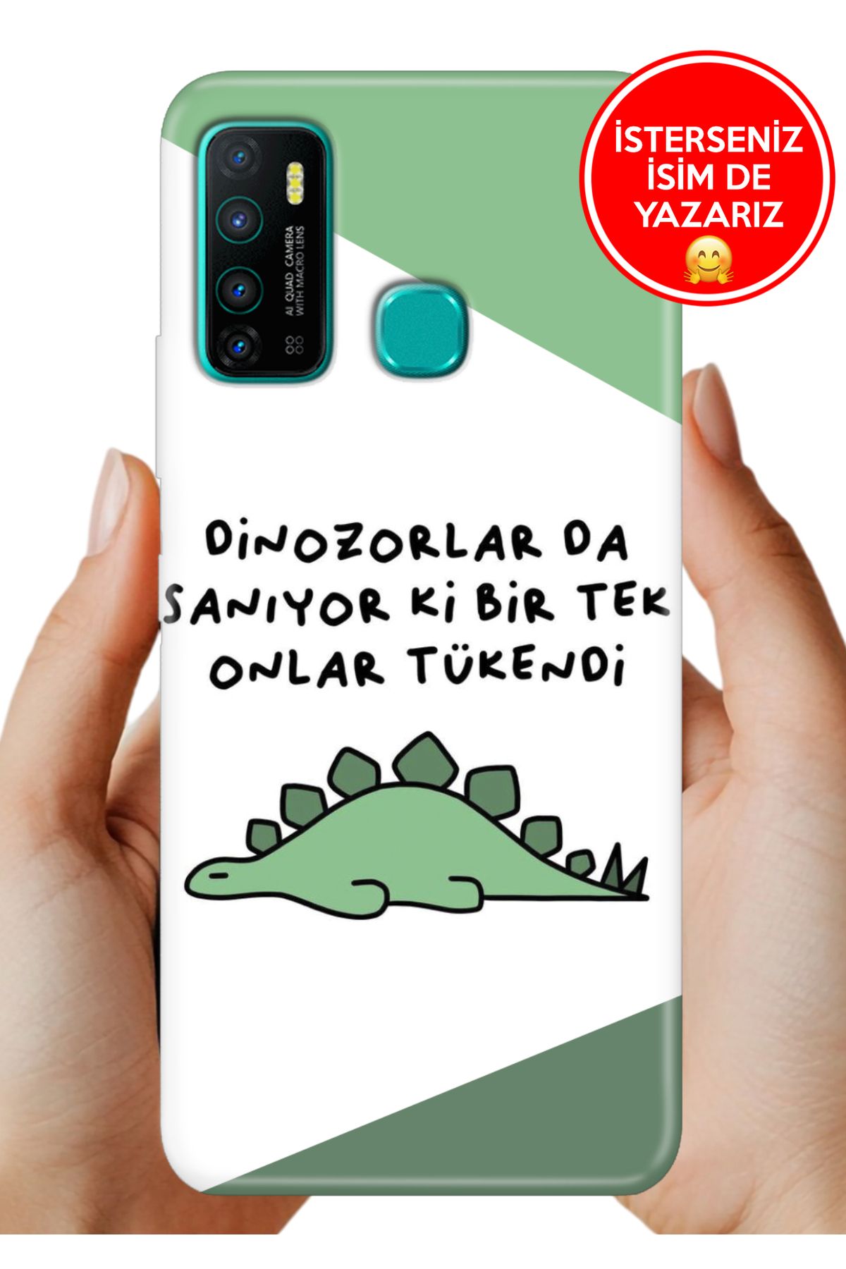 Cekuonline İnfinix Hot 9 Kılıf Hot 9 FullCover Resimli Desenli Silikon Dinazorlar