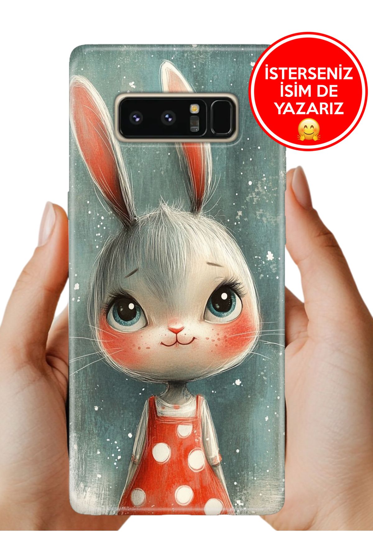 Cekuonline Galaxy Note 8 Kılıf Kamera Koruma Vip-Seri Esnek Silikon Miss Rabbit