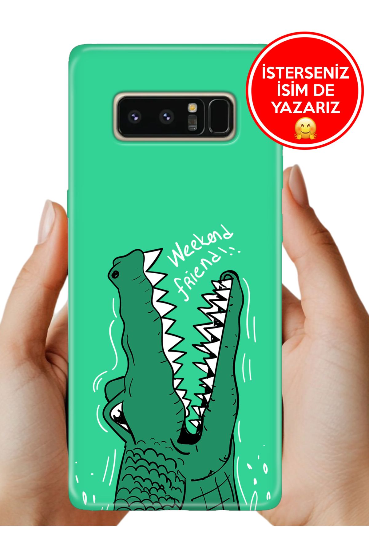 Cekuonline Galaxy Note 8 Kılıf Elastik Resimli Desenli Silikon Crocodile