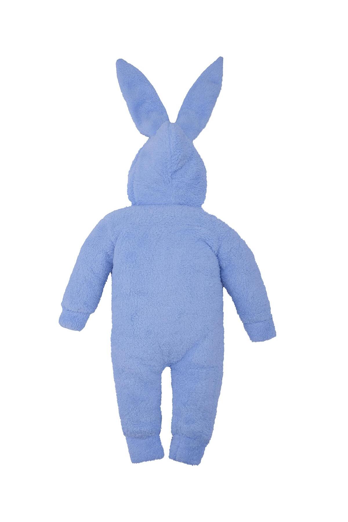 Genel Markalar Unisex Çocuk Kız Erkek Tavşan Kulaklı Uyku Tulum Fermuarlı Peluş fotoğrafı 3 (önizleme)