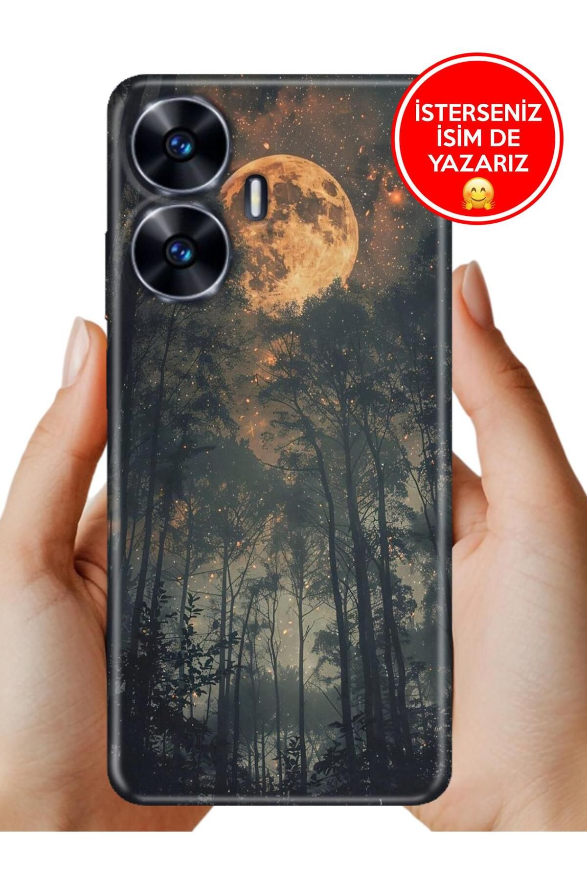 realme C55 Kılıf Kamera Korumalı Full Desen Arka Silikon KorkutanOrman