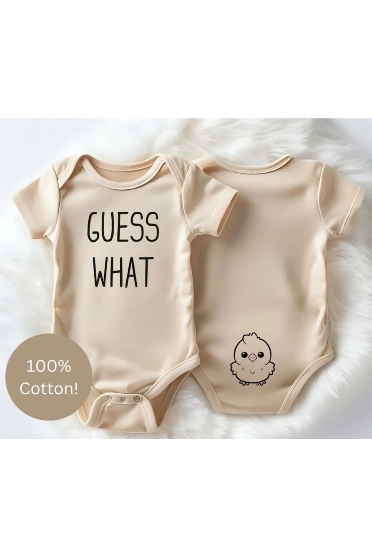 Outdoor One Funny Guess What Baby %100 Pamuk Bebek Body BEYAZ