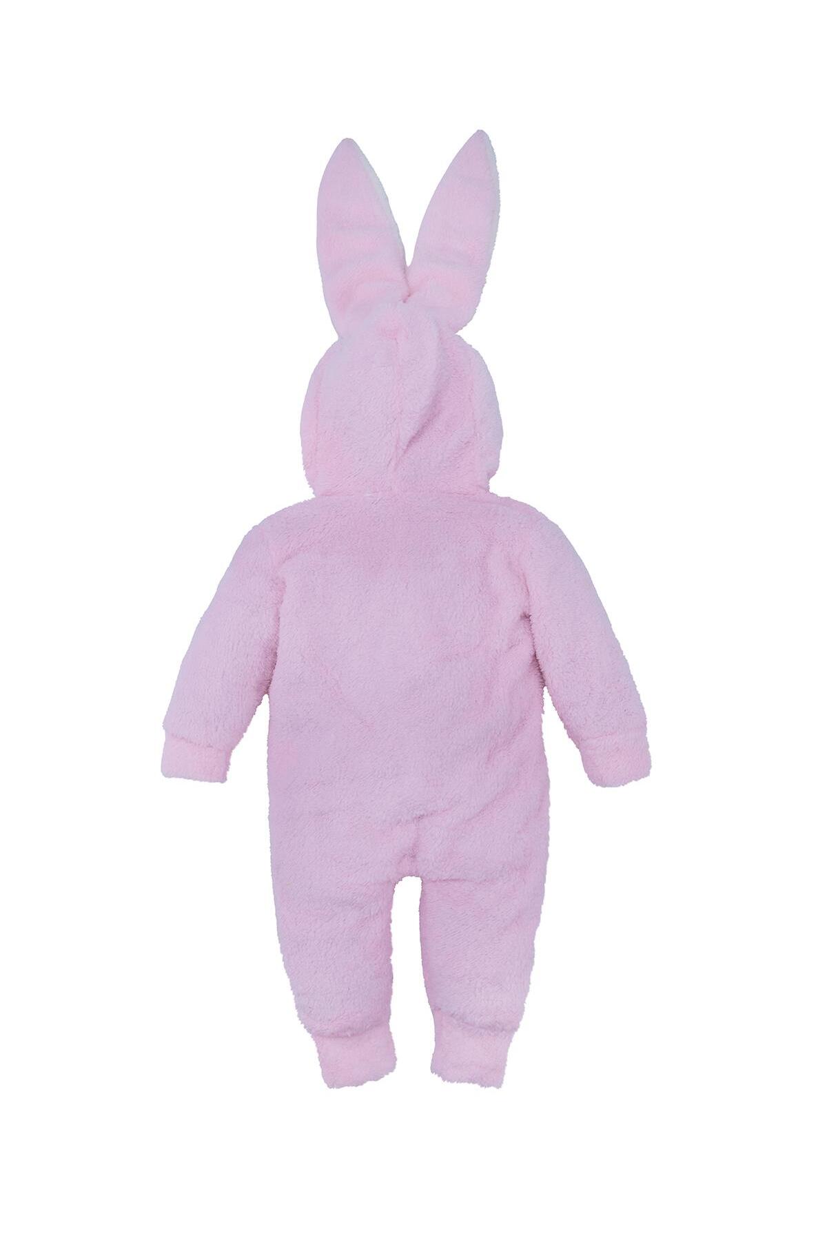 Genel Markalar Unisex Çocuk Kız Erkek Tavşan Kulaklı Uyku Tulum Fermuarlı Peluş fotoğrafı 3 (önizleme)