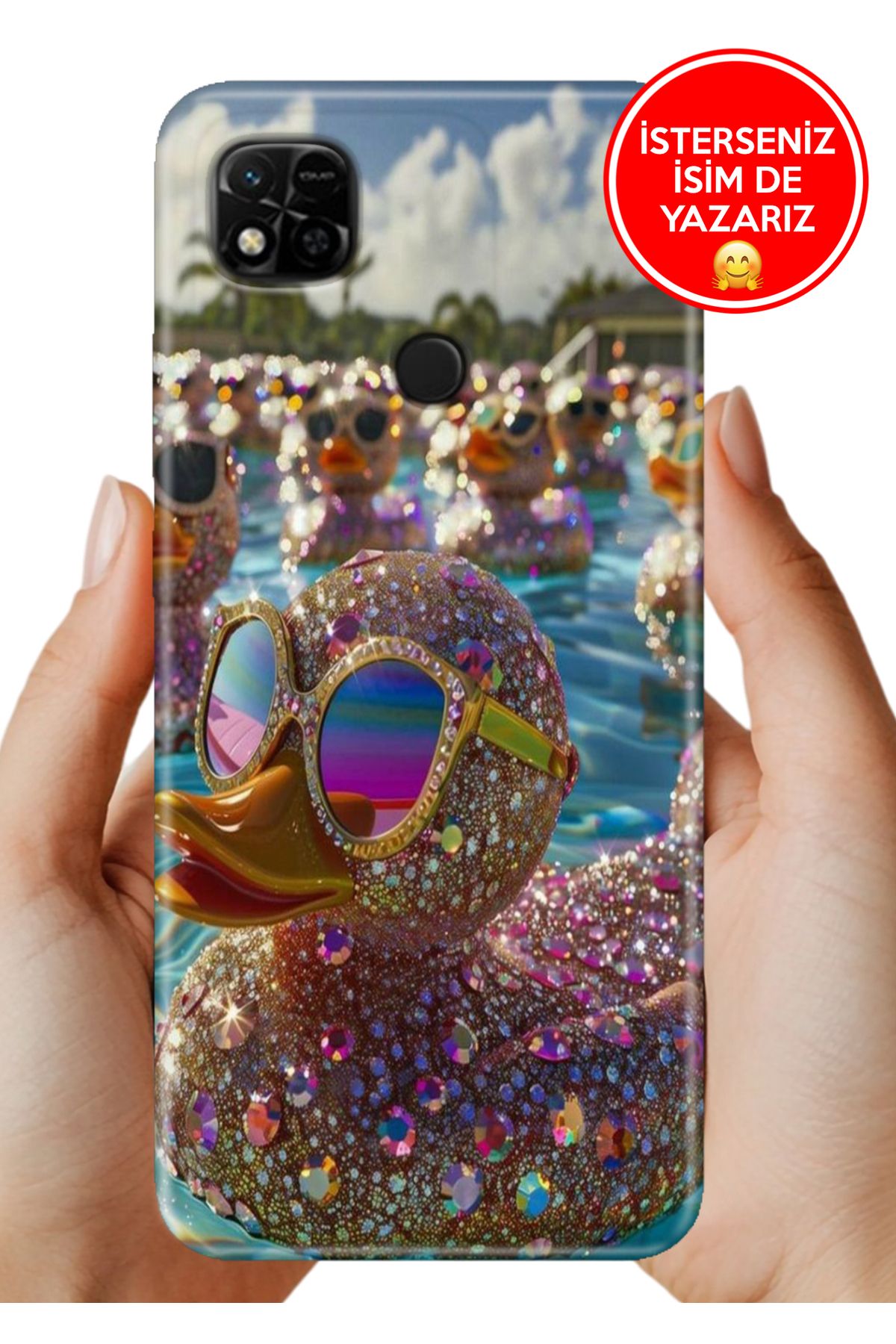 Cekuonline Xiaomi Redmi 10A Kılıf 0.35 mm Resimli Silikon Işıltılı Hayat