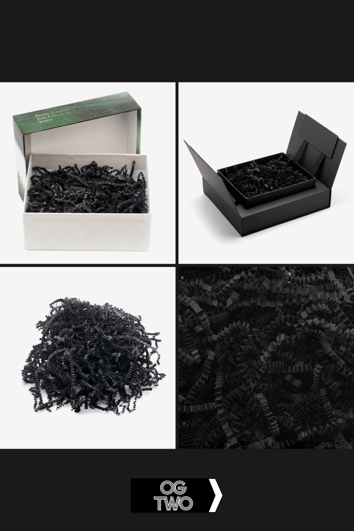 OGTWO-Premium Zig Zag Cropped 50 g Black Gift Box Sustainable Ornament Paper 3