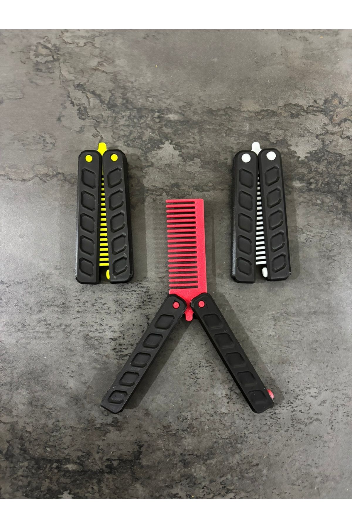 BRKStorm MİNİ Modern Kelebek Eğitim Sallama Tarak Siyah Kırmızı (13CM)