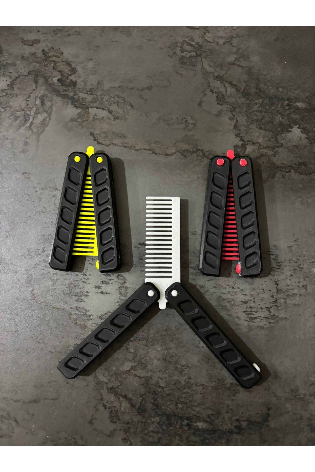 BRKStorm MİNİ Modern Kelebek Eğitim Sallama Tarak Siyah Beyaz (13CM)