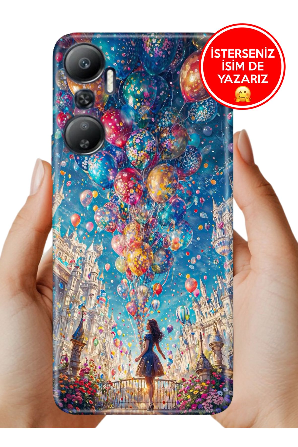 Cekuonline İnfinix Hot 20 Kılıf Desenli Baskılı Kamera Korumalı ZRR Silikon Mutlu Kız