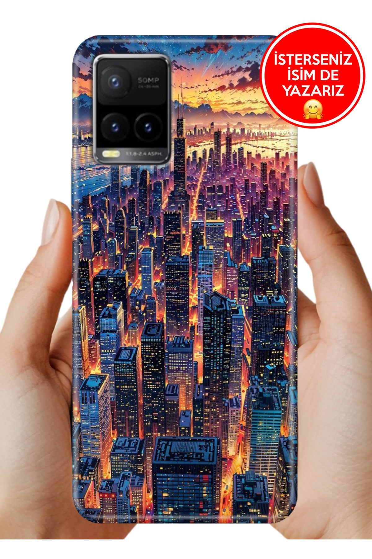 Cekuonline Vivo Y32 / Y33S Uyumlu Kılıf Desenli Baskılı Kamera Korumalı ZRR Silikon USA