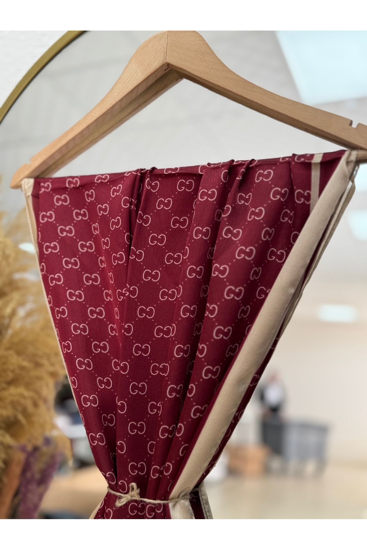 Ebrar Store-Rosalia Brand Voile Shawl Burgundy Model 2