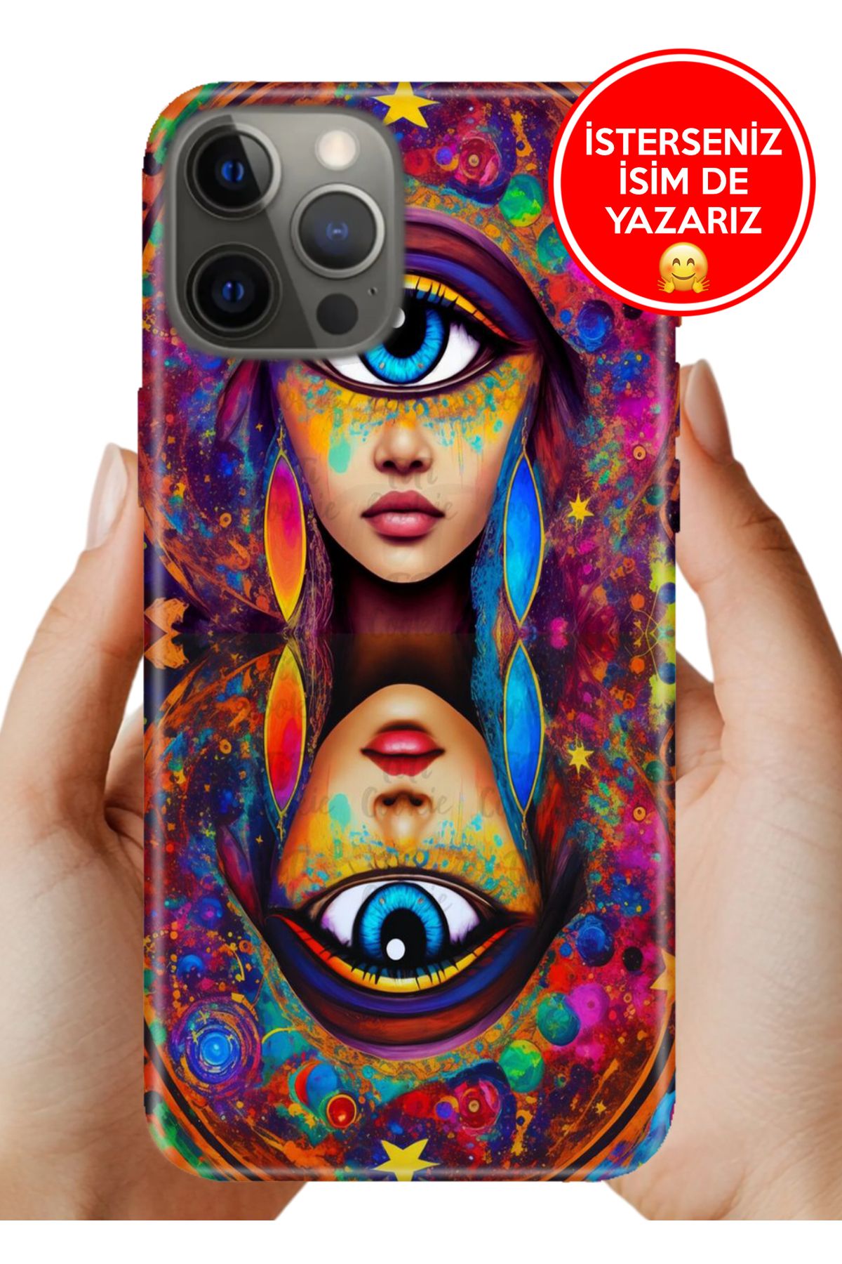 Cekuonline iPhone 12 Pro Max 6.7 5G Kılıf FullCover Resimli Desenli Silikon Double Exposure