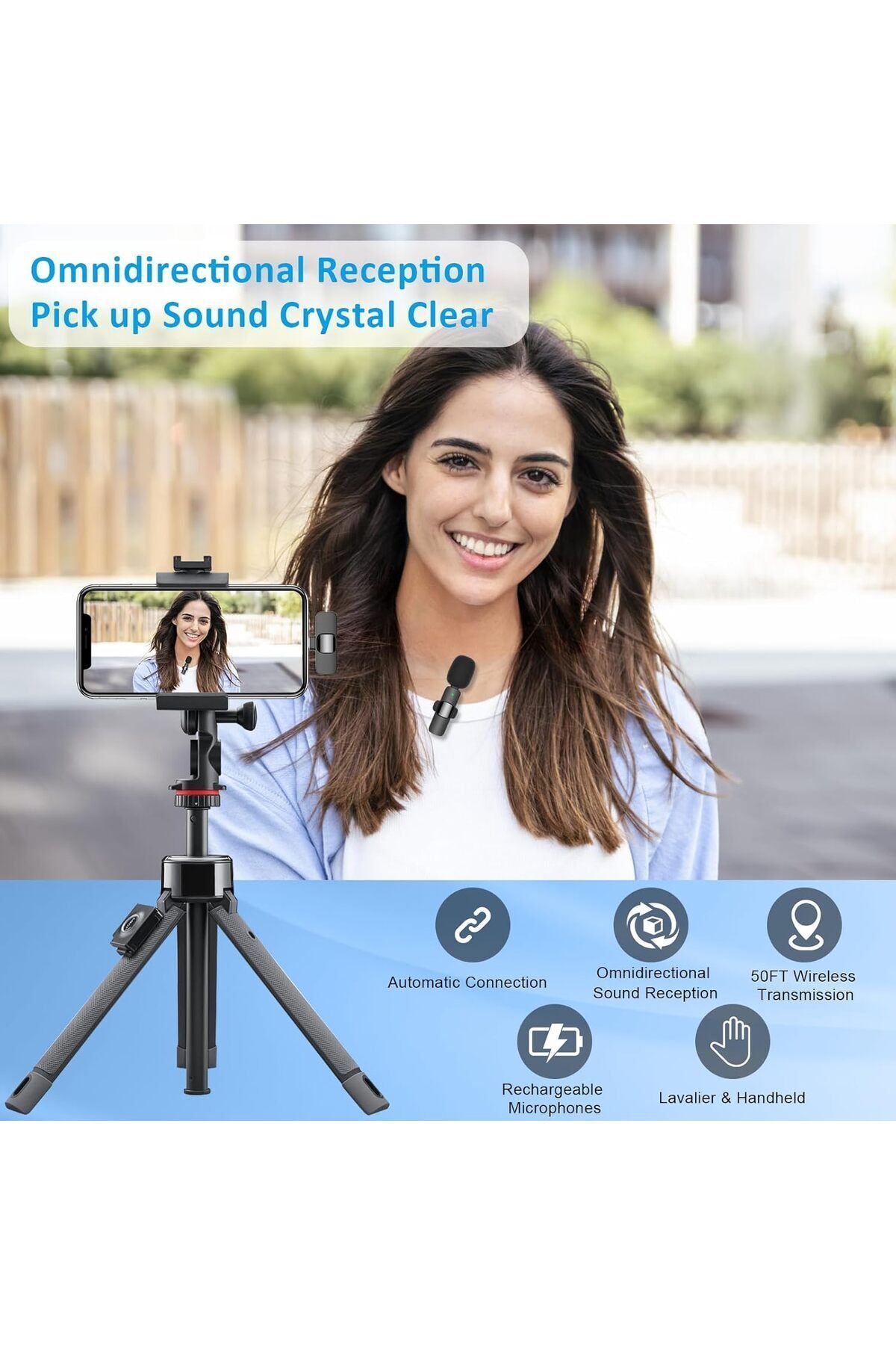 Generic-Bluetooth Mini Microphone for iPhone/iPad - Wireless Lavalier Mic for TikTok, YouTube, Podcast 6