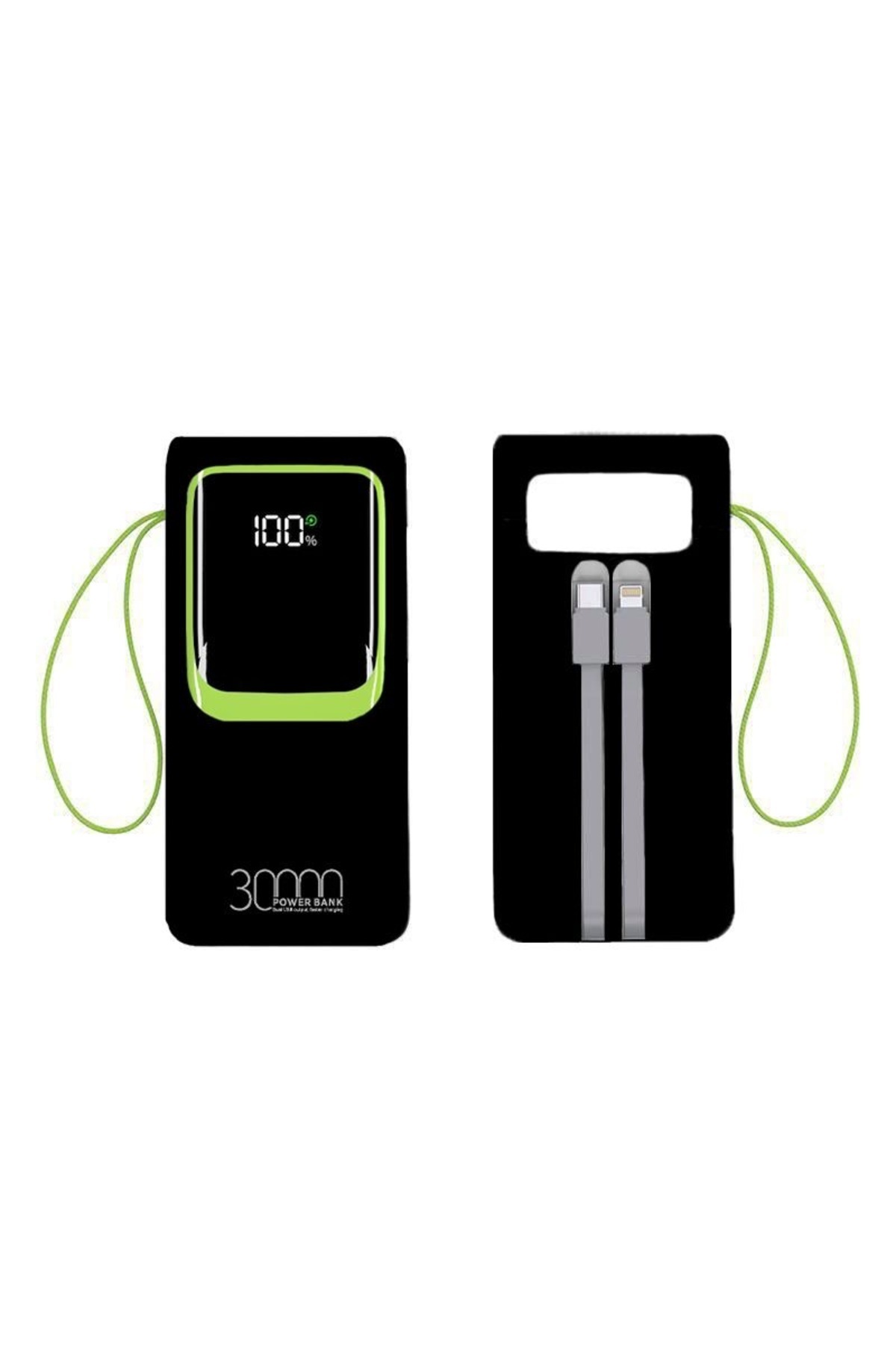 MEKTEK 30.000 mAh Hızlı 22.5W Kendinden Kablolu Led Fenerli Powerbank - görsel 2
