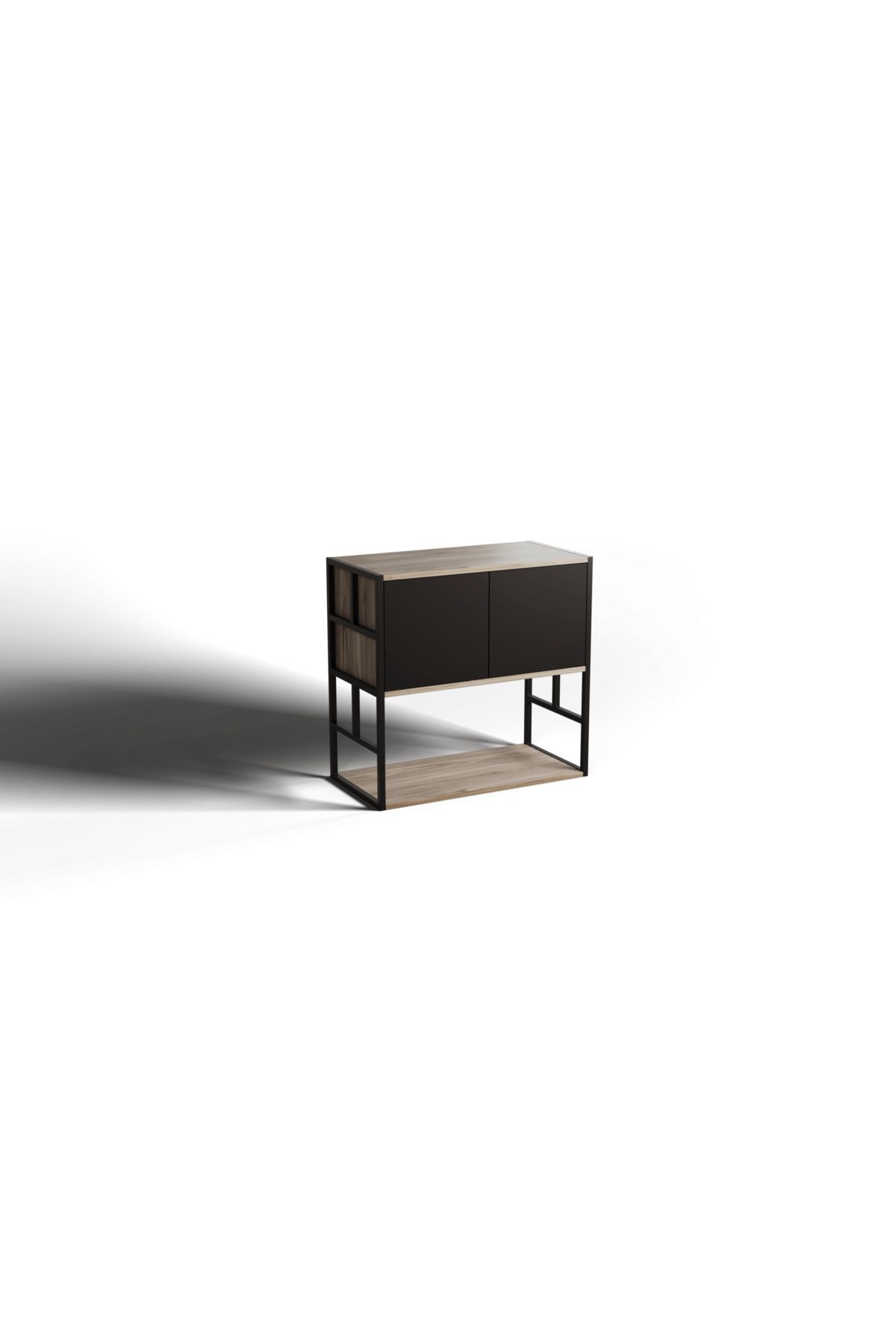 EMC Metal Ofis Mobilyaları Ahşap Metal Raf (80x40x80 cm) – Şık ve Kullanışlı