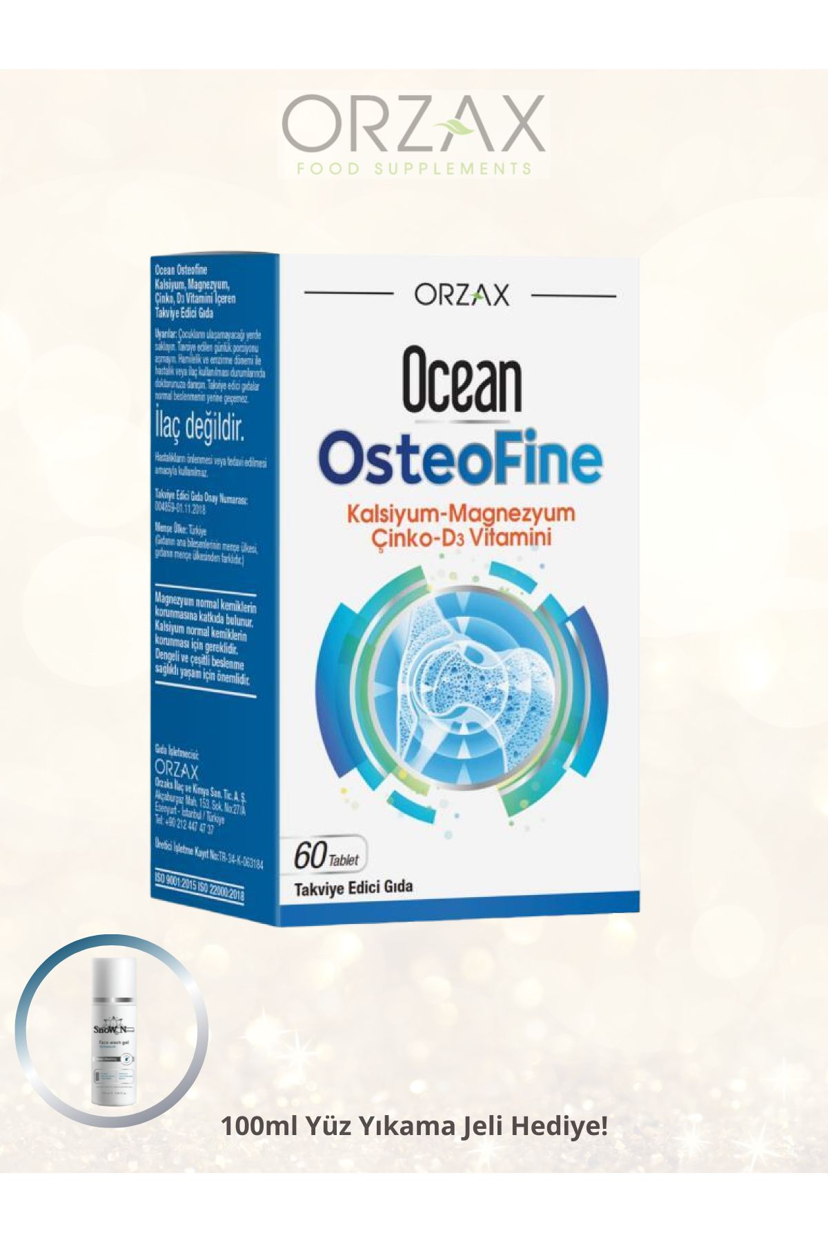 Ocean OsteoFine Takviye Edici Gıda 60 Tablet + 'Yüz Temizleme Jeli 100ml'