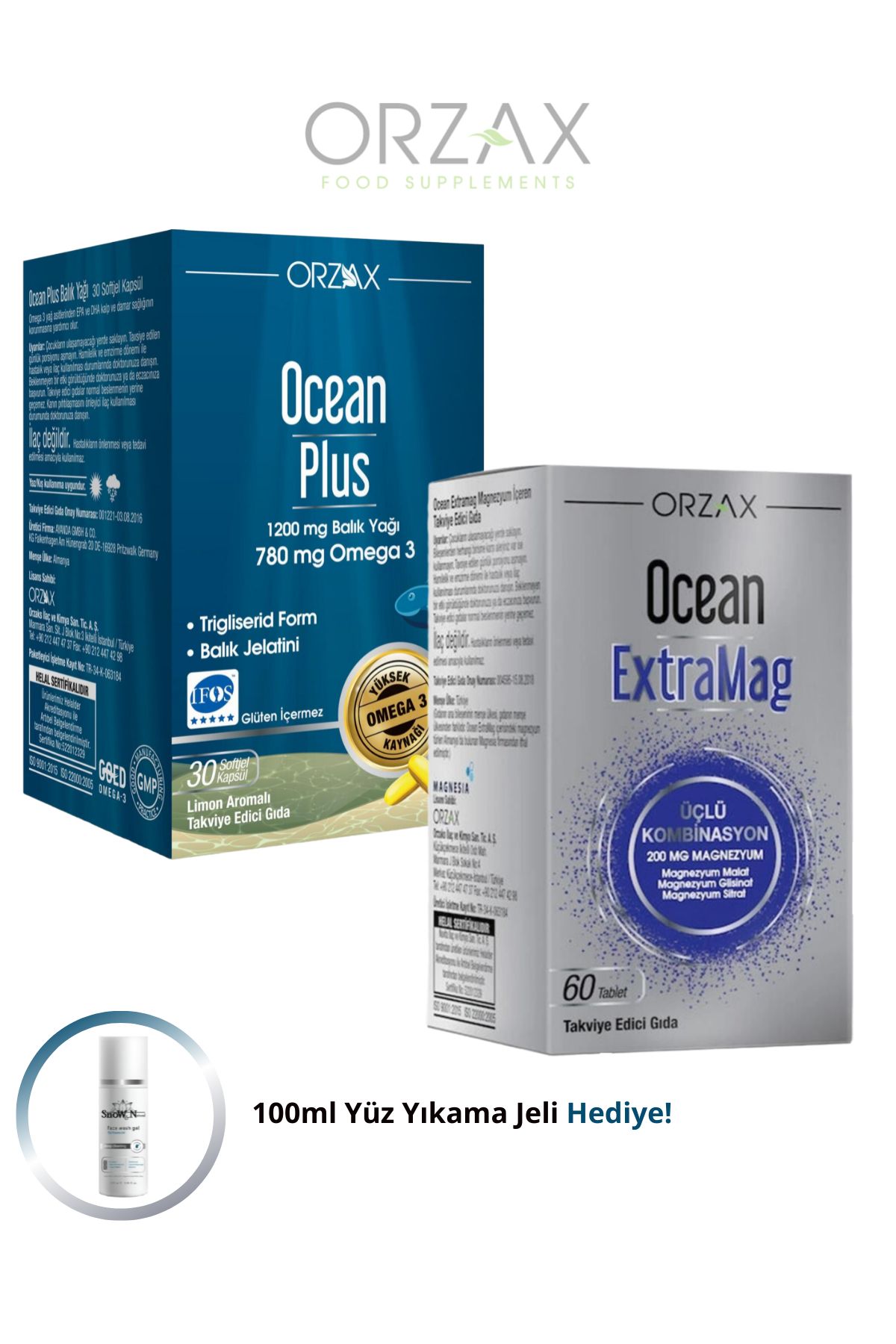 Ocean Omega 3 Plus 30 Softgel - ExtraMag 60 Tablet (Omega 3 ve Magnezyum Complex Kombinasyonu)