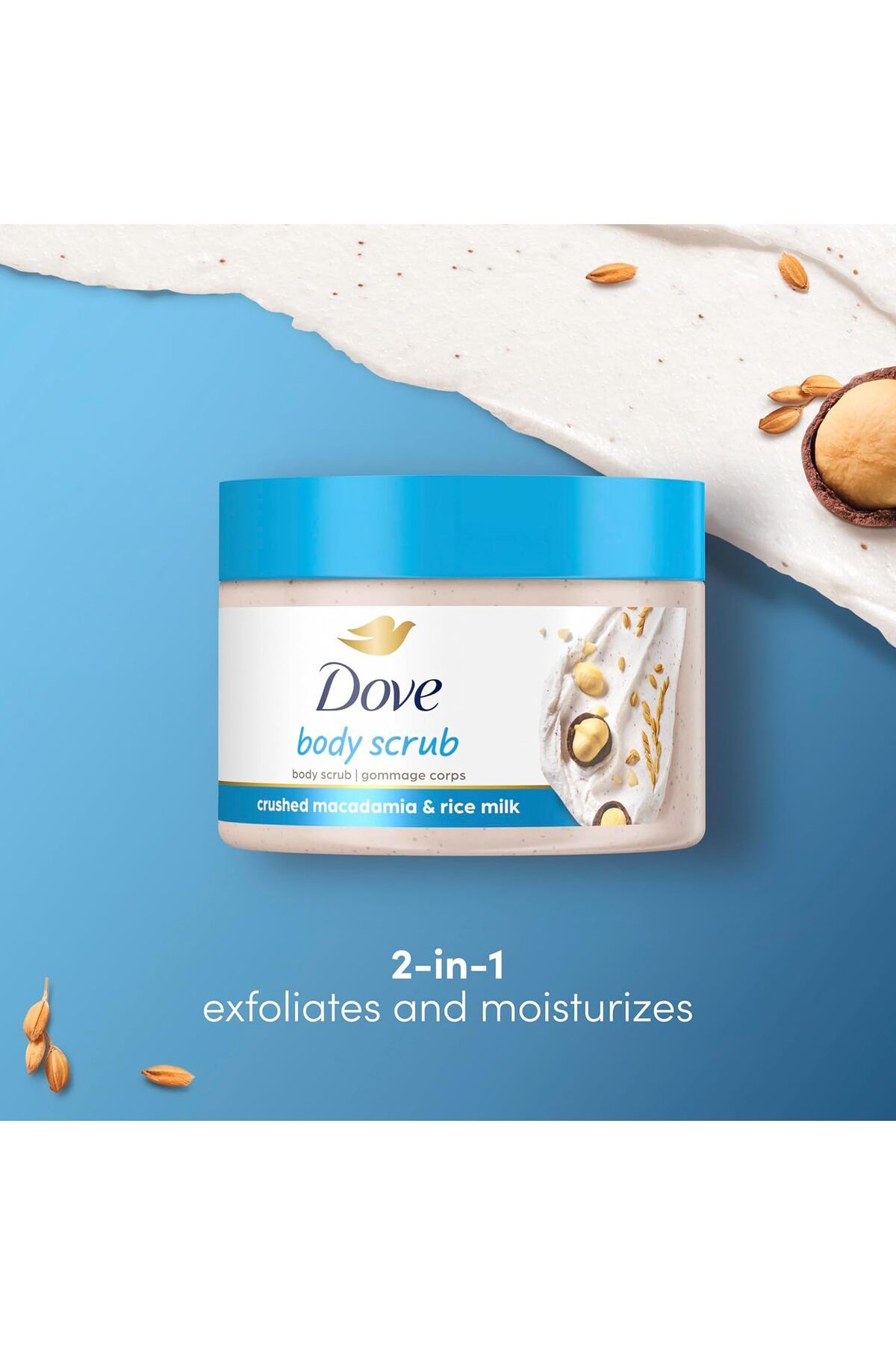 Dove-Scrub Macadamia & Rice Milk Reveals Visibly Smoother Skin Body Scrub That Nourishes Skin 298 gr 3
