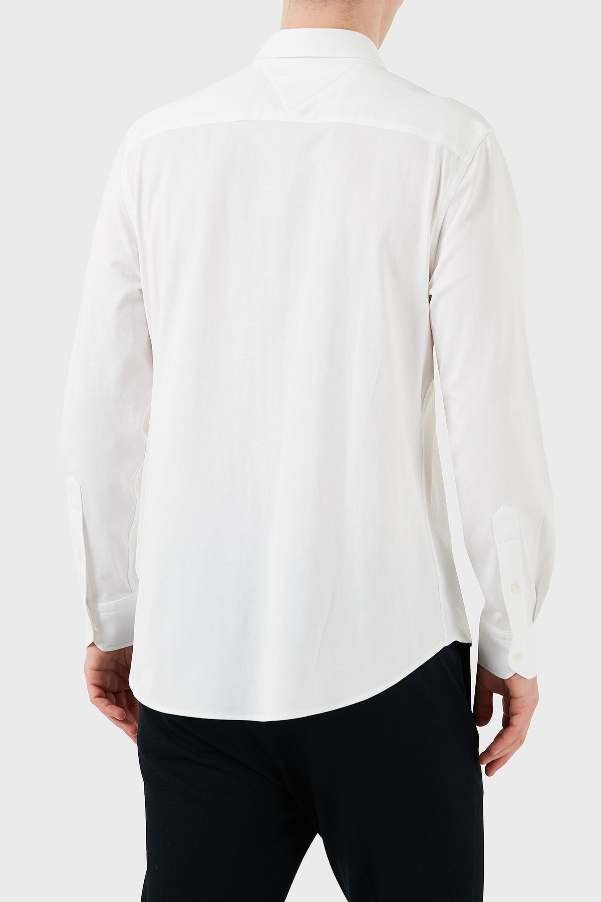 Tommy Hilfiger-With Logo Cotton Regular Fit Long Sleeve Men's Shirt Mw0Mw37580 2