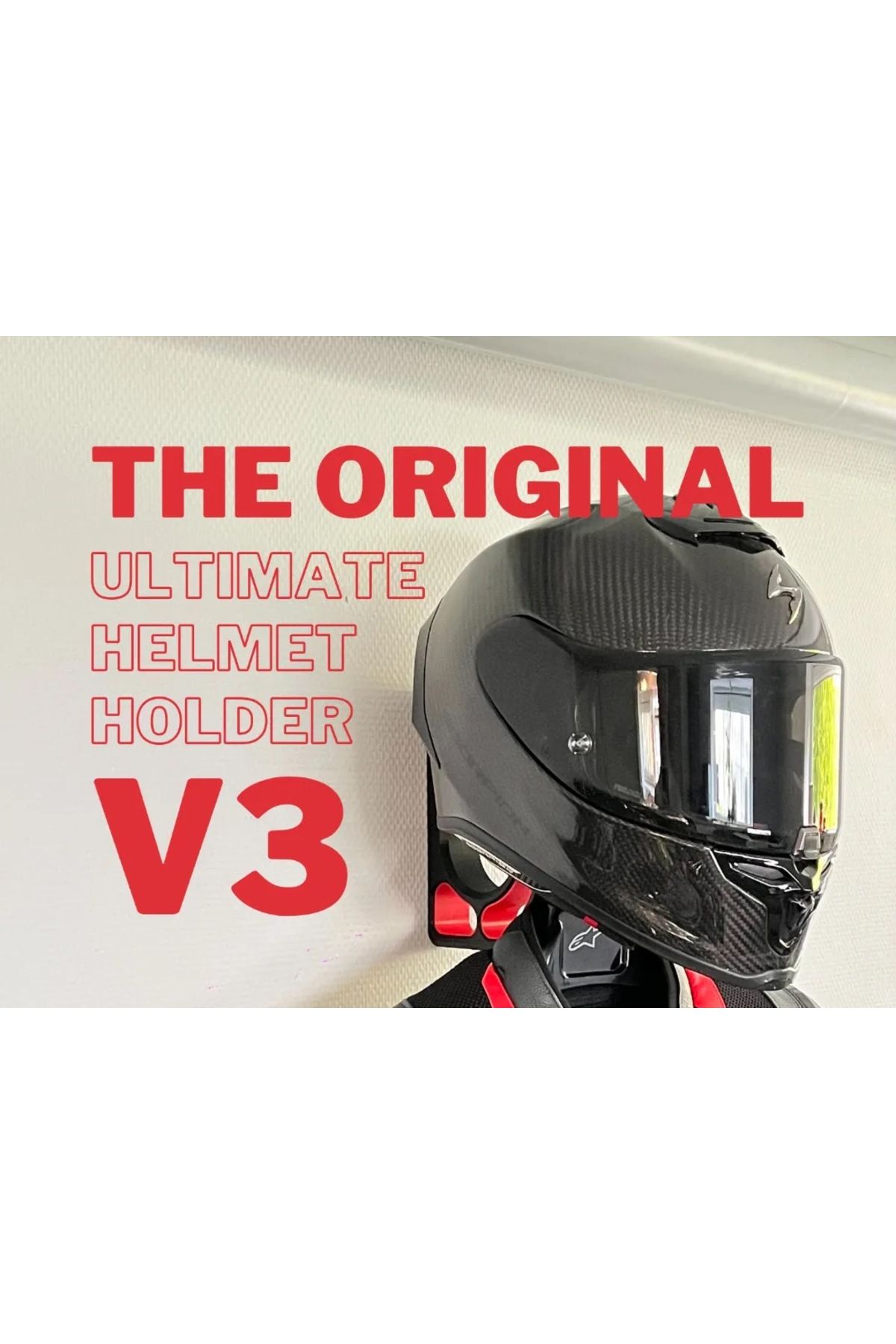 3DreaMaker Yeni Tasarım V3 Kask Düşürmeyen Kask Tutucu Duvar Motorsiklet Kask ve Mont Askısı