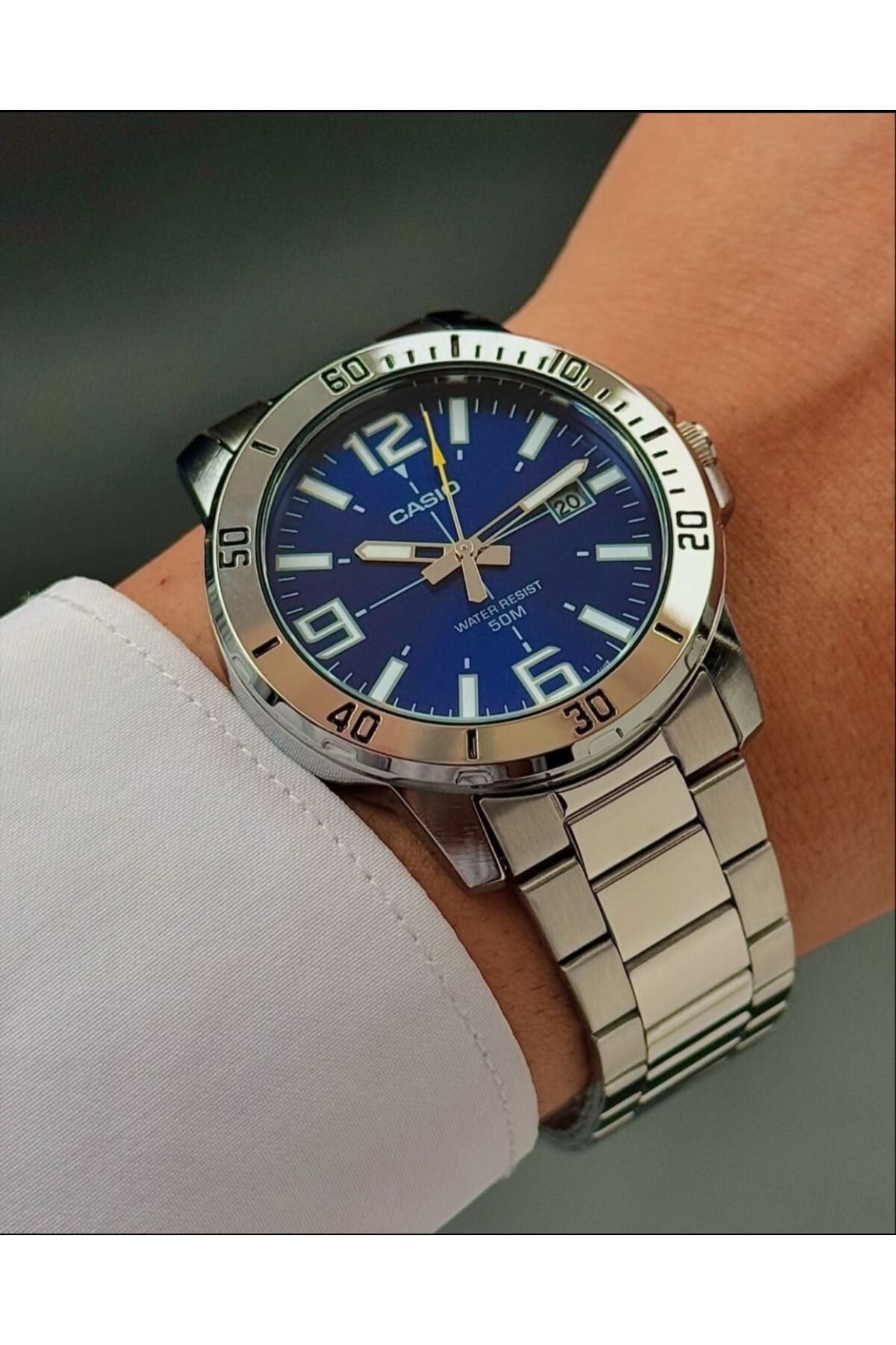 Casio-Casio Enticer Analog-Digital Water-Resistant Watch MTP-VD01D-2BVUDF 3