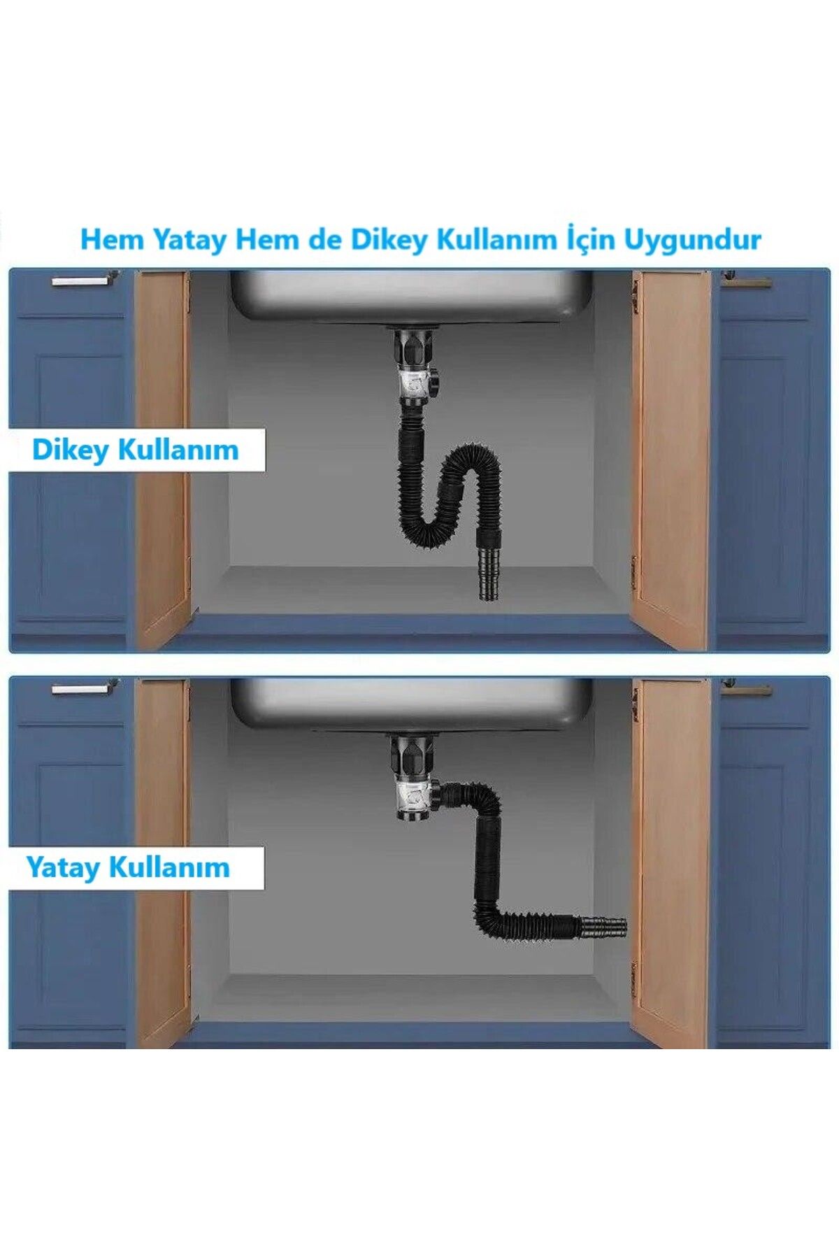 DUHALINE-Anti-Odor New Generation Bellows Sink Siphon under Sink Hose Bidirectional Drain Pipe Sink Bottom Set 5