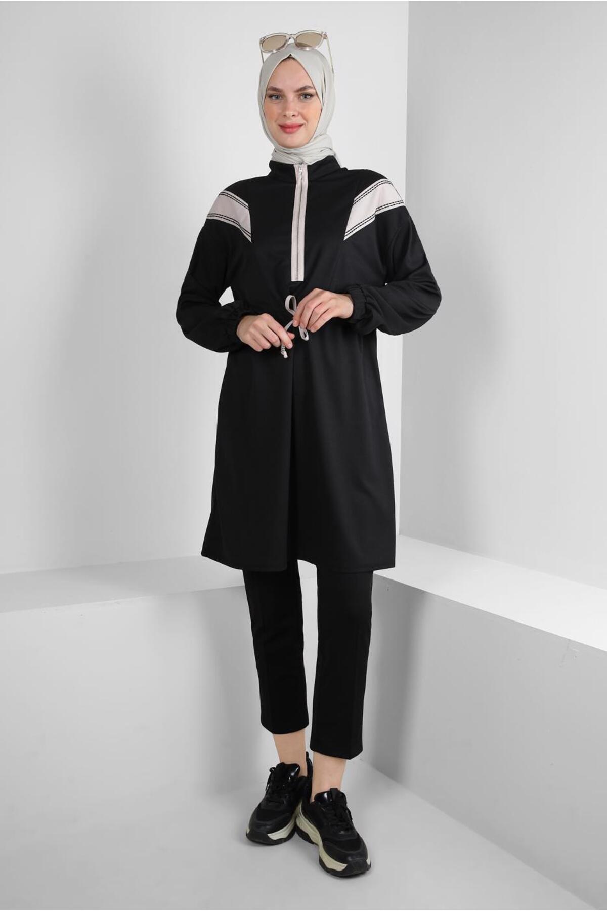 آلوینا تونیک راه راه با کمر جمع شده طرح دار کد ۴۳۸۴۰ آلوینا تونیک راه راه با کمر جمع شده طرح دار کد ۴۳۸۴۰