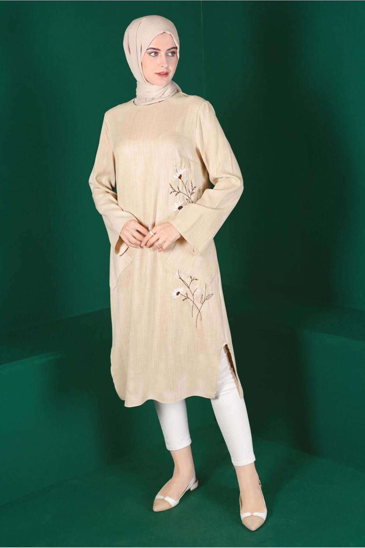 تونیک جیبی گلدوزی شده 42834 Alvina
