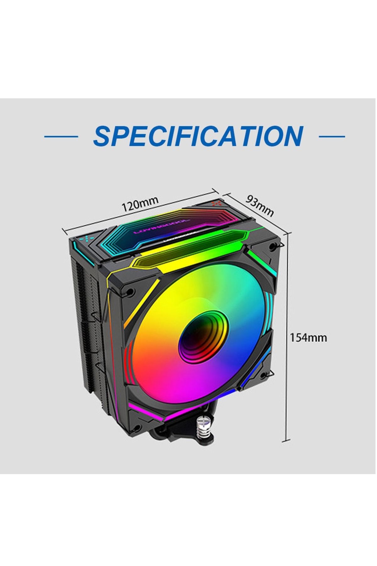 FlashHawk-ARGB CPU Air Cooler, 5V-3Pin Sync/4Pin PWM 205W TDP 7