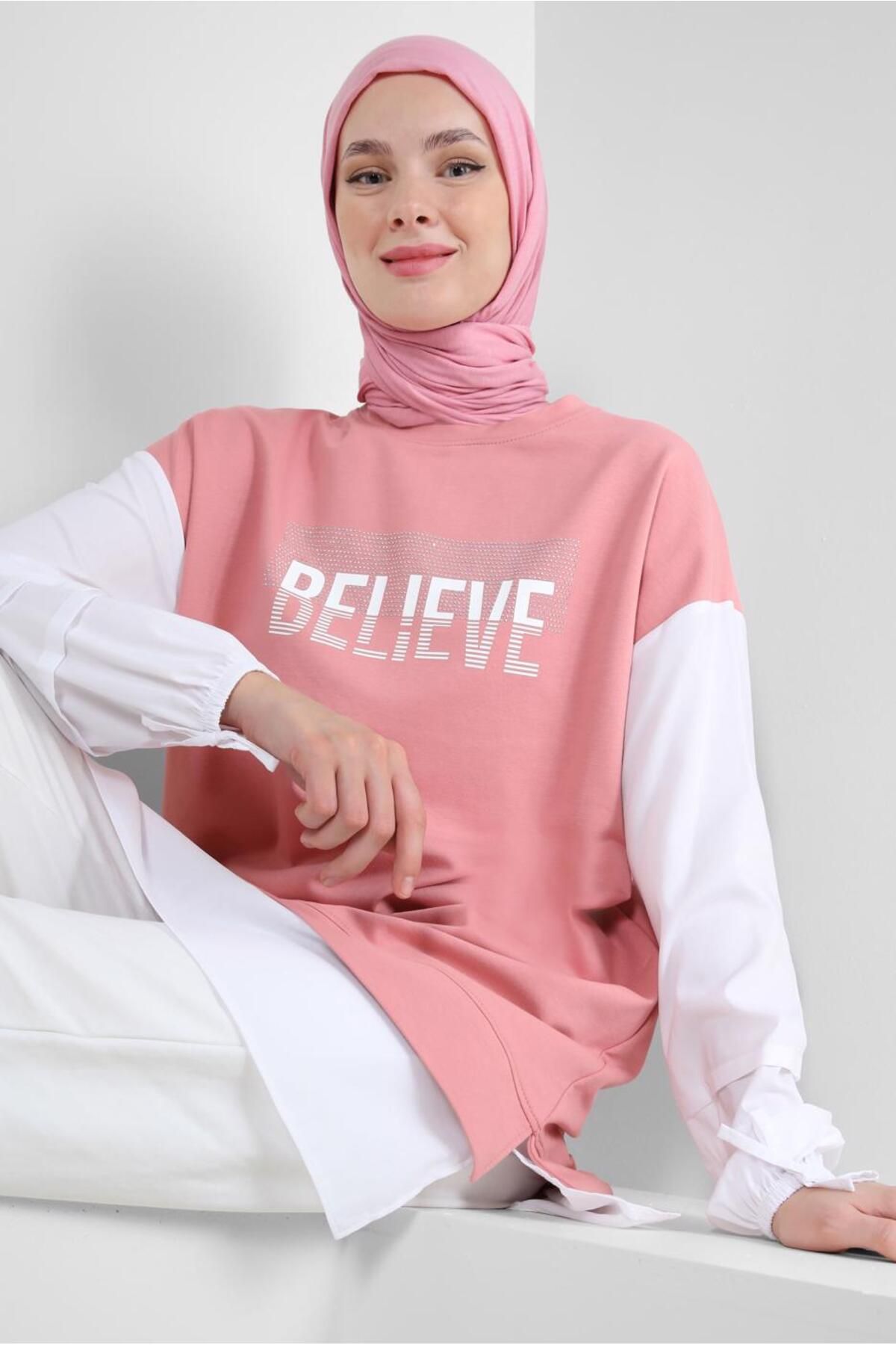 تونیک لباس ورزشی اخطار چاپی متنی 43664 Alvina