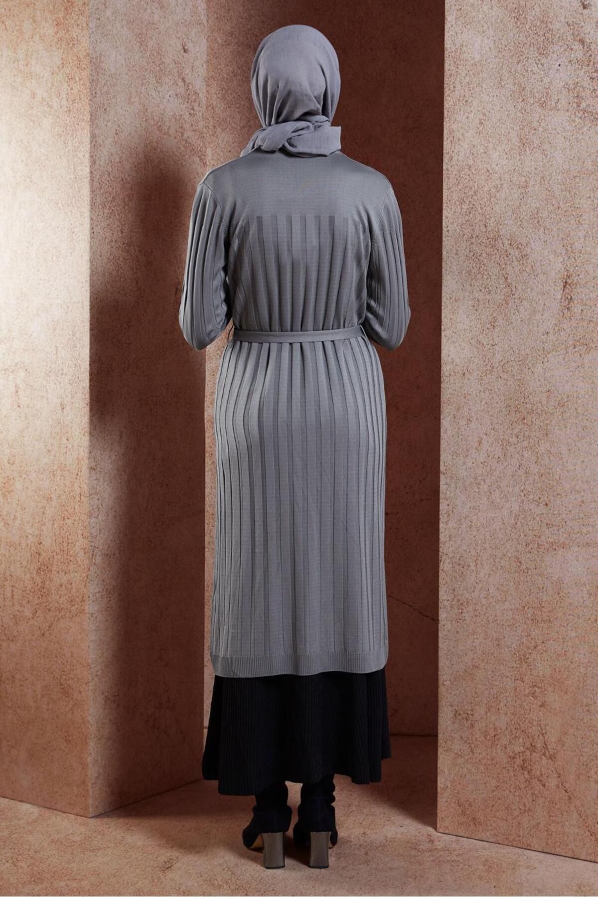 ژاکت جلو باز خاکستری زنانه دانش جوان CARDIAN 45002 آلوینا Alvina