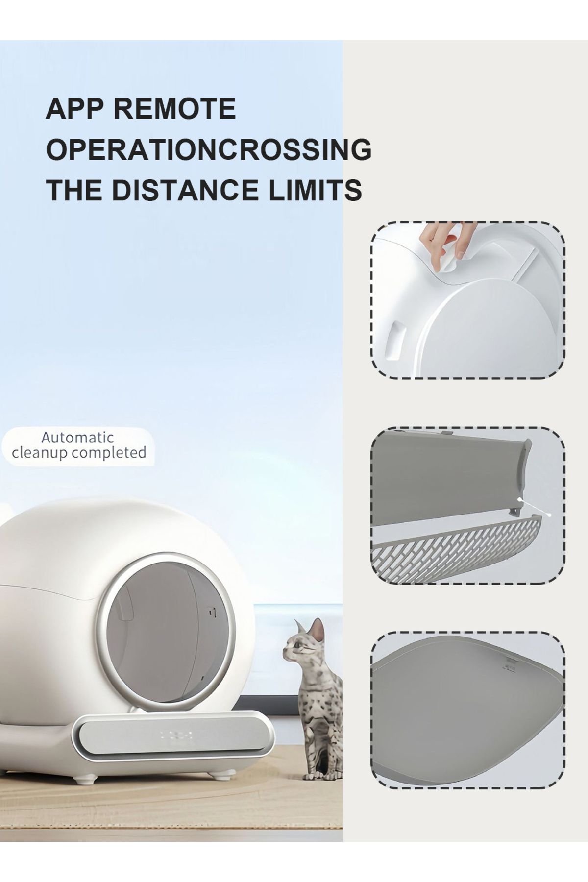 KidLe-Automatic Cat Litter Box Self Cleaning Cat Litter Box Capacity Smart Cat Litter Box 3