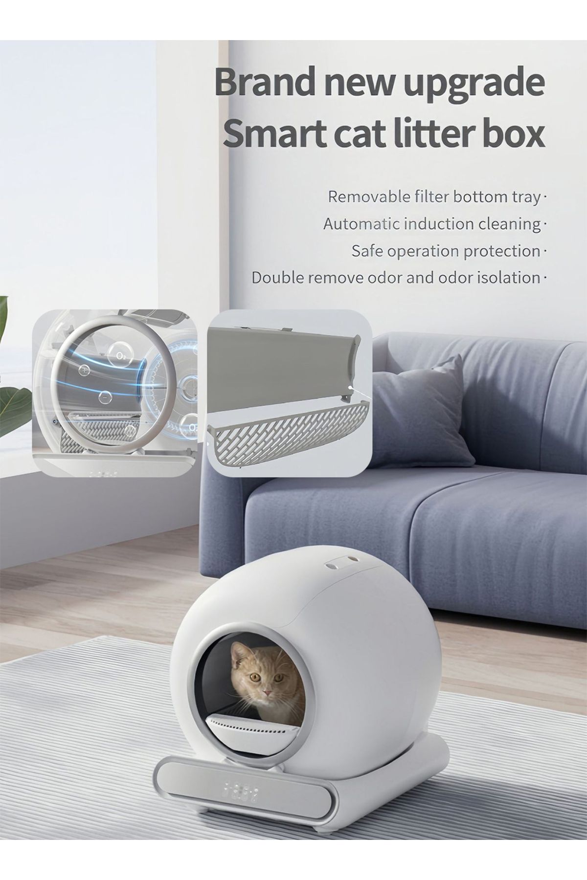 KidLe-Automatic Cat Litter Box Self Cleaning Cat Litter Box Capacity Smart Cat Litter Box 2