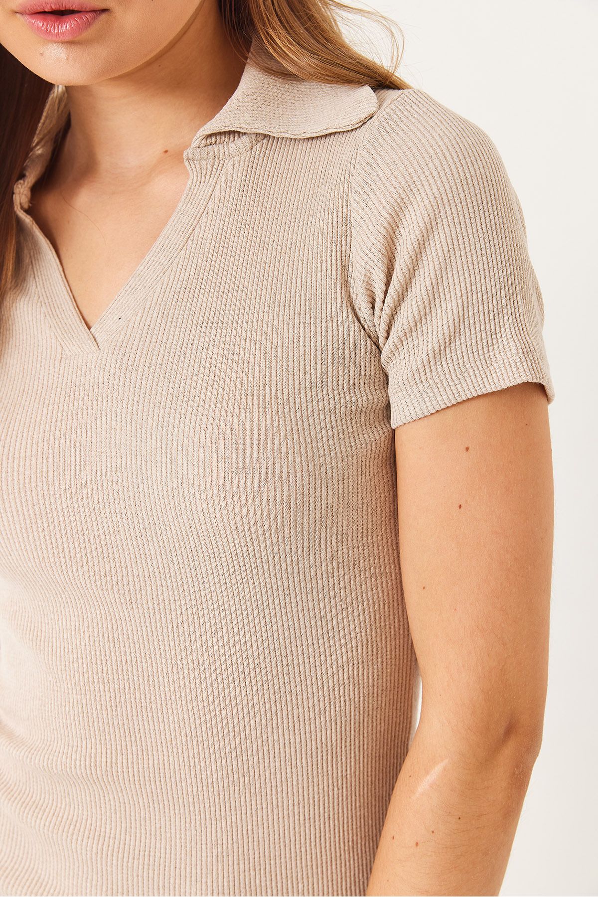 Bianco Lucci-Γυναικείο Μίνι Βασικό Φόρεμα με γιακά Polo Camisole 60284008 6