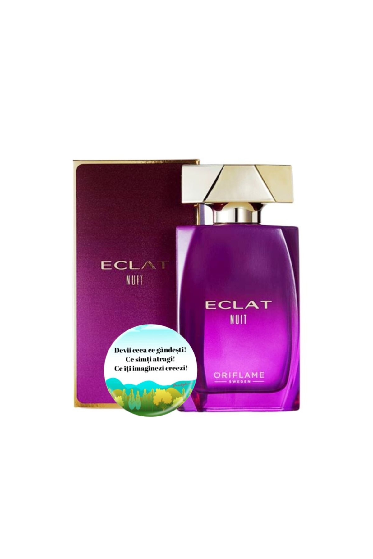 Oriflame-Complete set for Her, Eclat Nuit Eau de Parfum, accompanied by Dactylion badge with motivational message 1