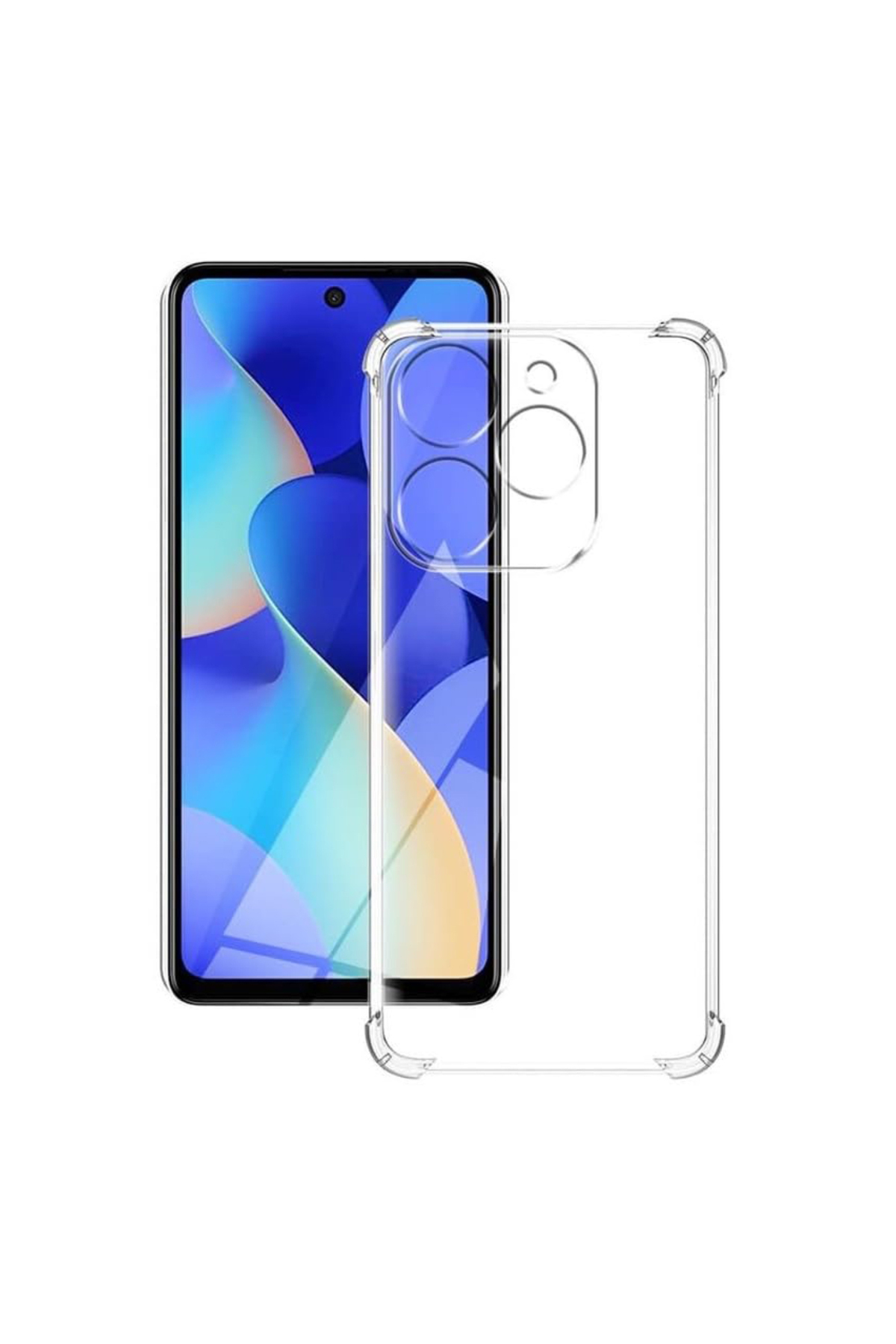 İnfinix Hot 40i ile Uyumlu Kapak Kamera Korumalı Airbag Antishock Köşe Korumalı Şeffaf Silikon Kılıf