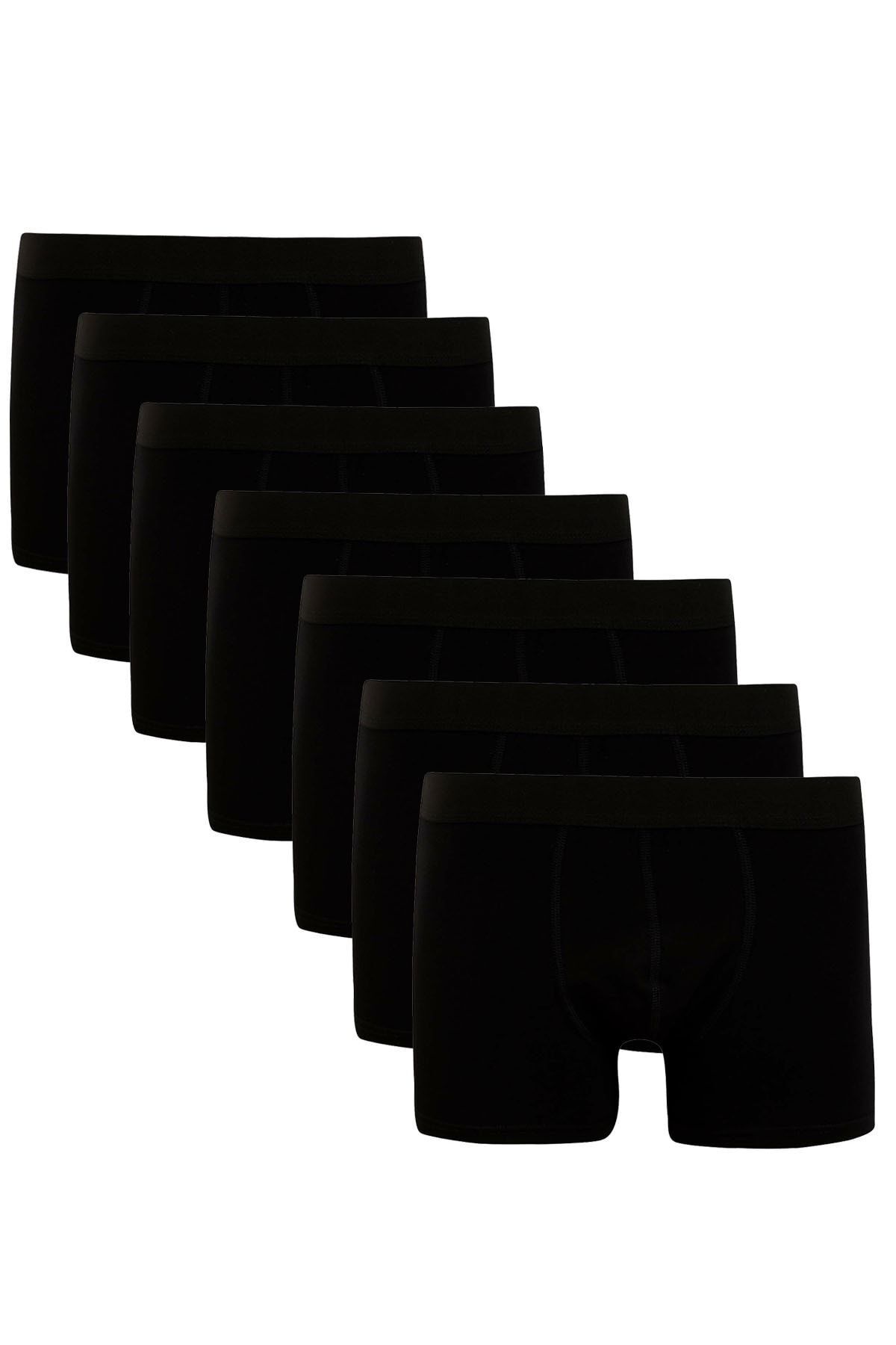 inkasole-Men's Black 7 Pack Cotton Lycra Boxers 7777 1