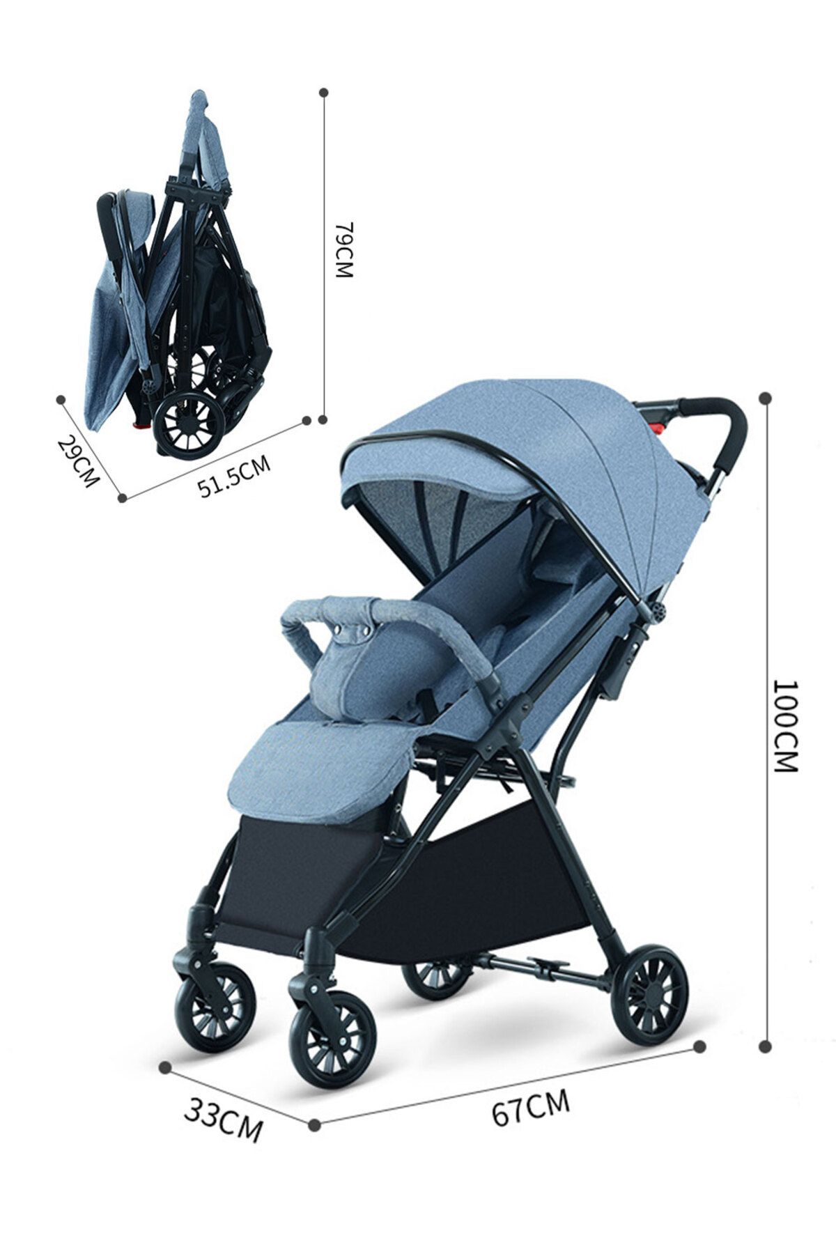 Ma Baby-عربة أطفال أوتوماتيكية، يمكن الجلوس والاستلقاء عليها، عربة أطفال فردية خفيفة الوزن، قابلة للطي والحمل 8
