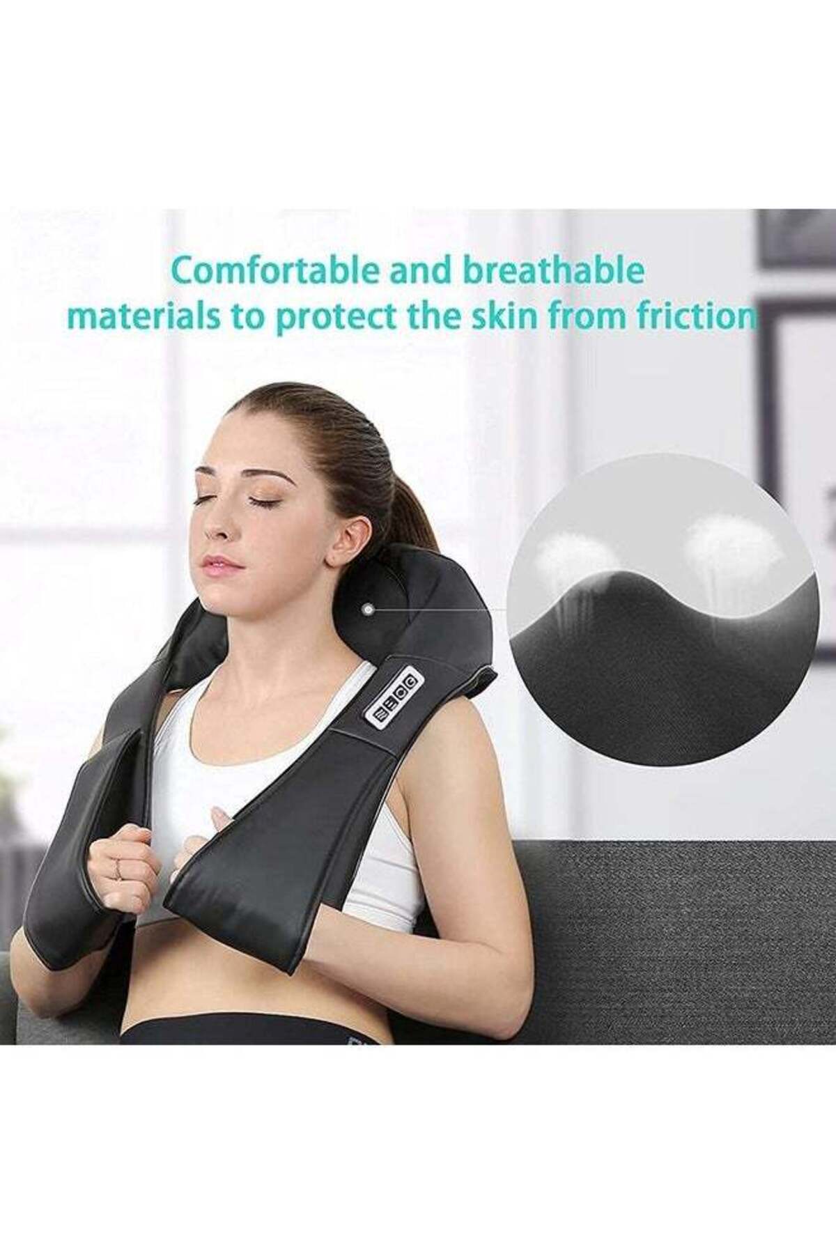 COOYA-Neck Back Massager, Electric 3D Deep Tissue Kneading  with Heat for Pain Relief, Home Office 3