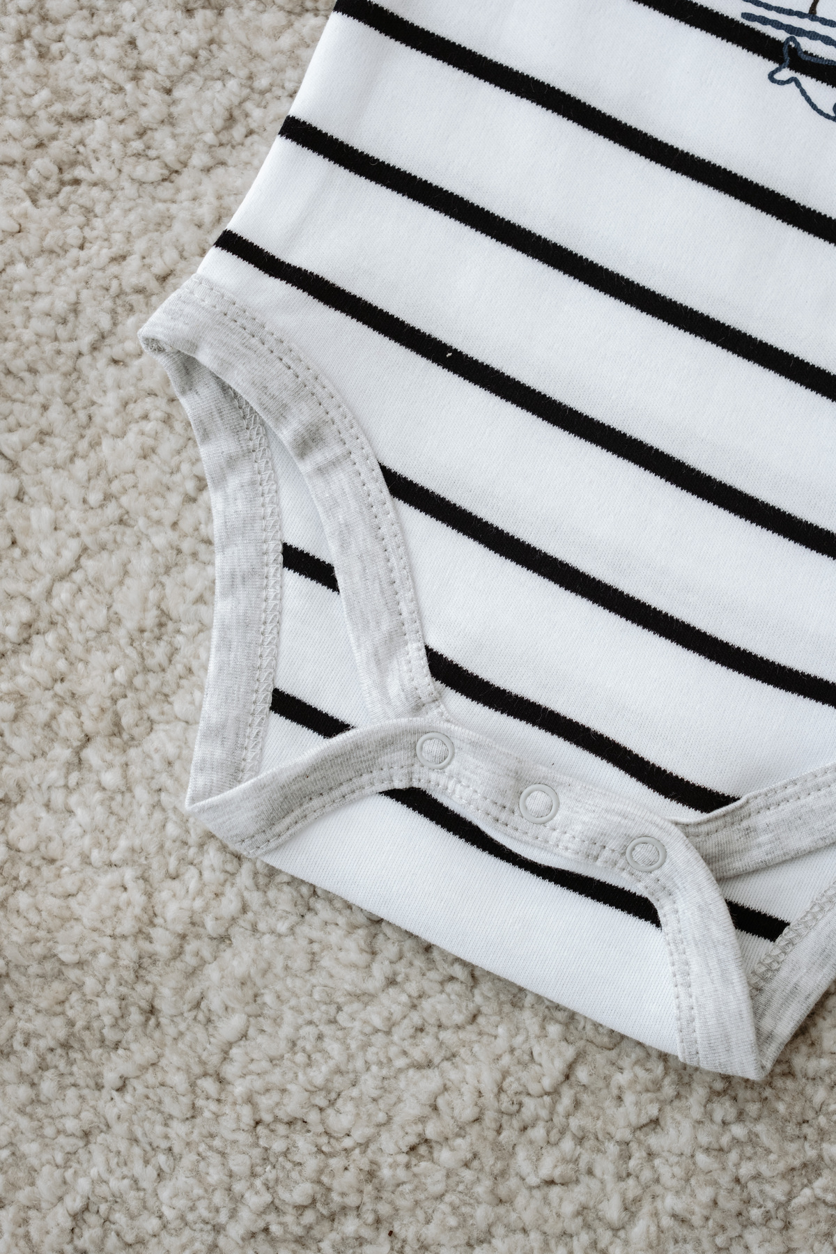 Mother Love-100% Organic Cotton Minimal Patterned Striped Tank Top 3