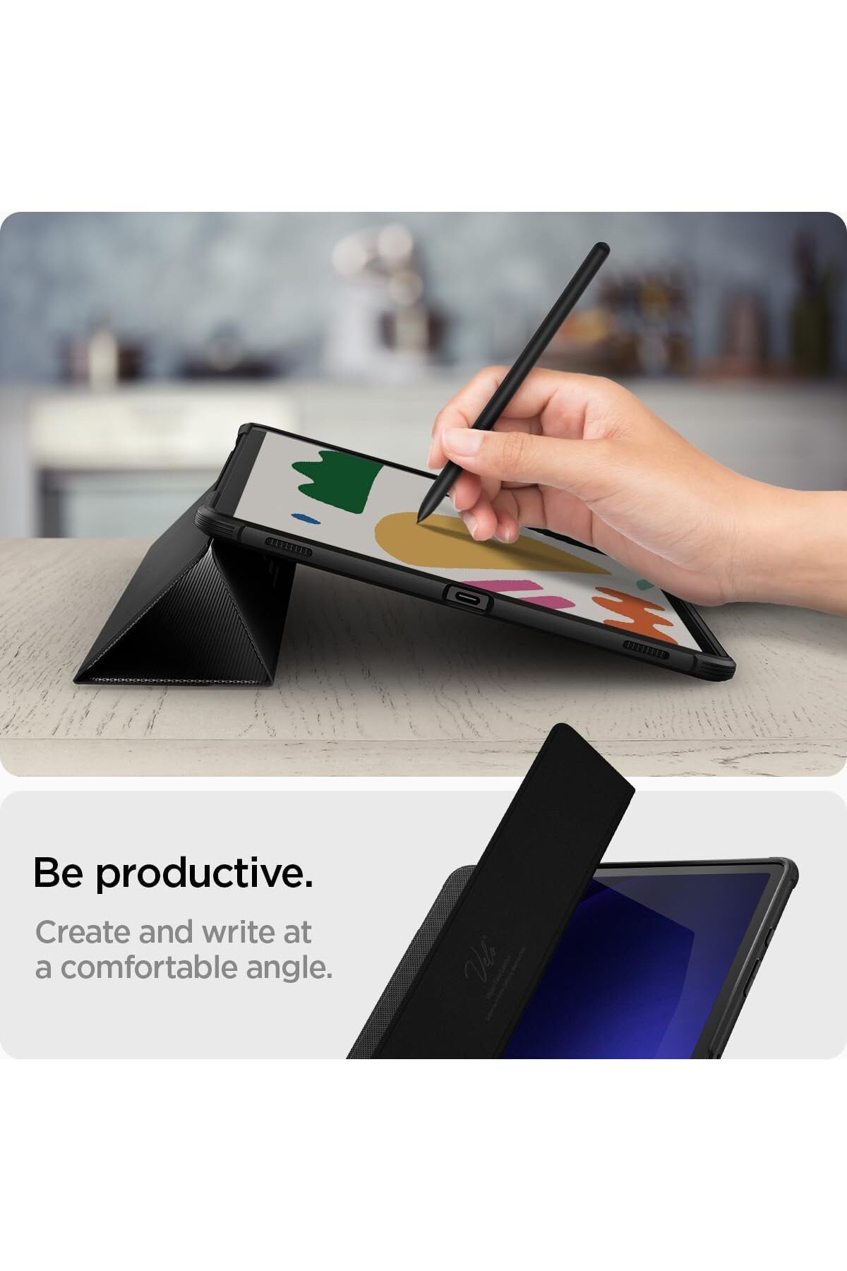 Spigen-Spigen Rugged Armor Pro for Samsung Galaxy Tab S10 PLUS case 12.4 / Galaxy Tab S9 PLUS case Black 5