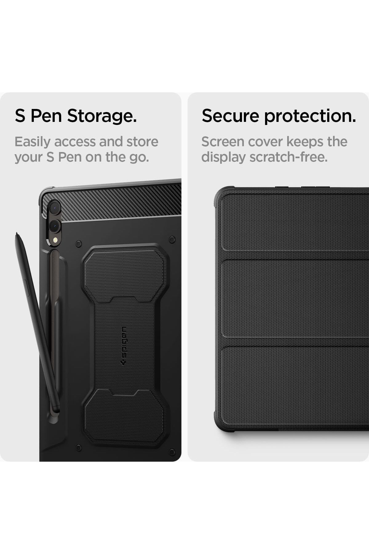 Spigen-Spigen Rugged Armor Pro for Samsung Galaxy Tab S10 PLUS case 12.4 / Galaxy Tab S9 PLUS case Black 6