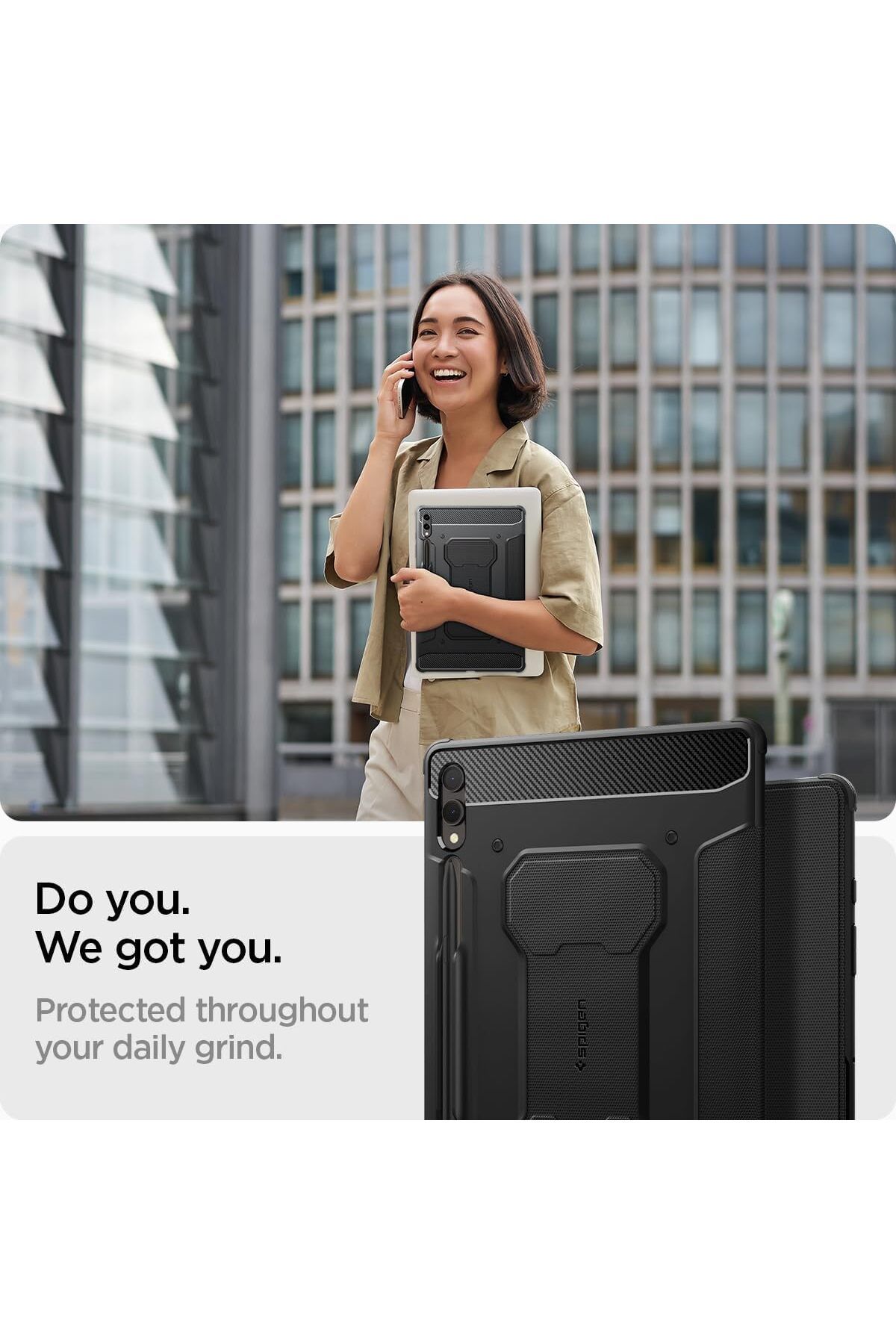 Spigen-Spigen Rugged Armor Pro for Samsung Galaxy Tab S10 PLUS case 12.4 / Galaxy Tab S9 PLUS case Black 3