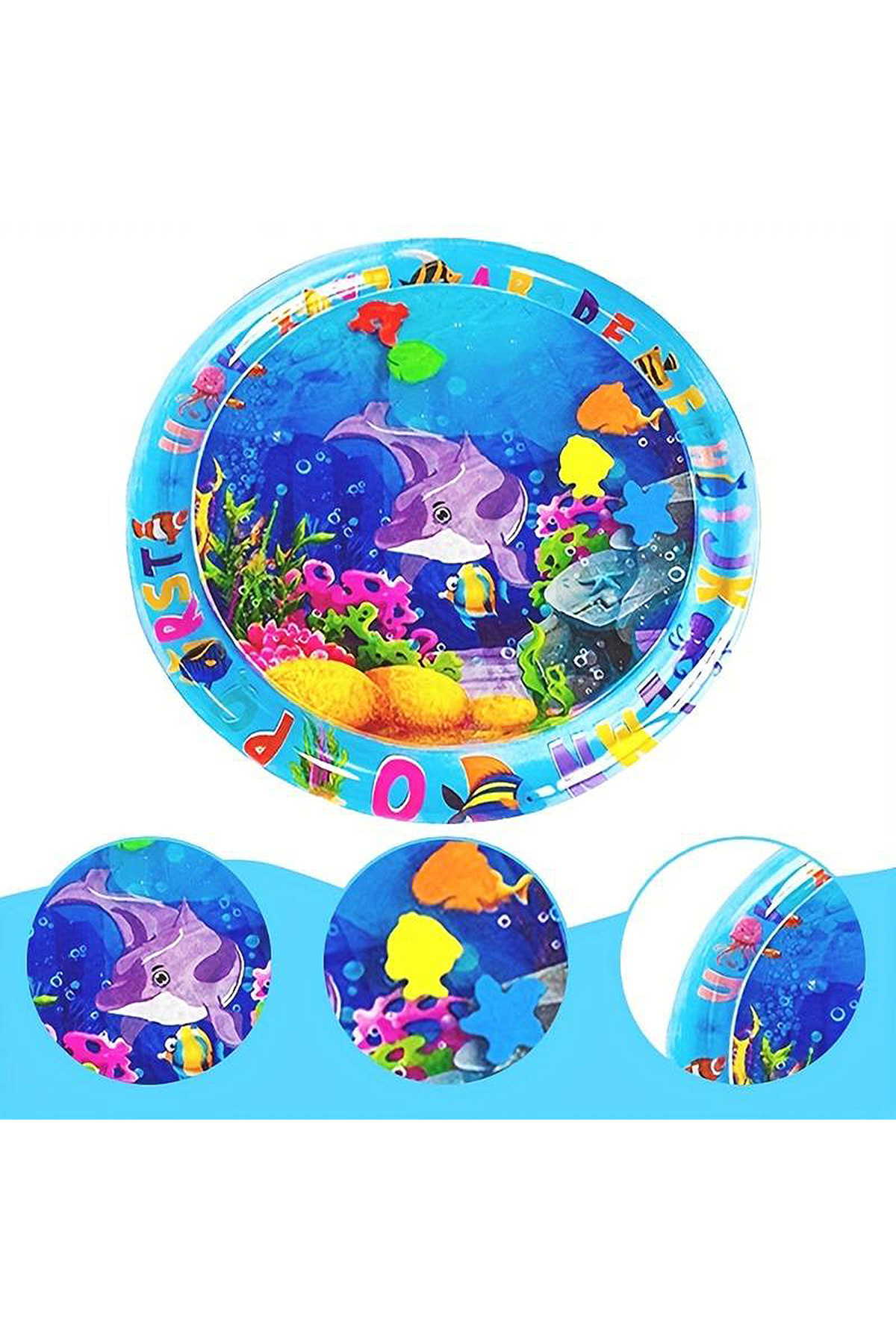 AboutThePerfect Mavi Şişme Su Oyun Matı, Bebek ve Çocuklar İçin Eğlenceli Geliştirici Oyun Alanı fotoğrafı 3 (önizleme)